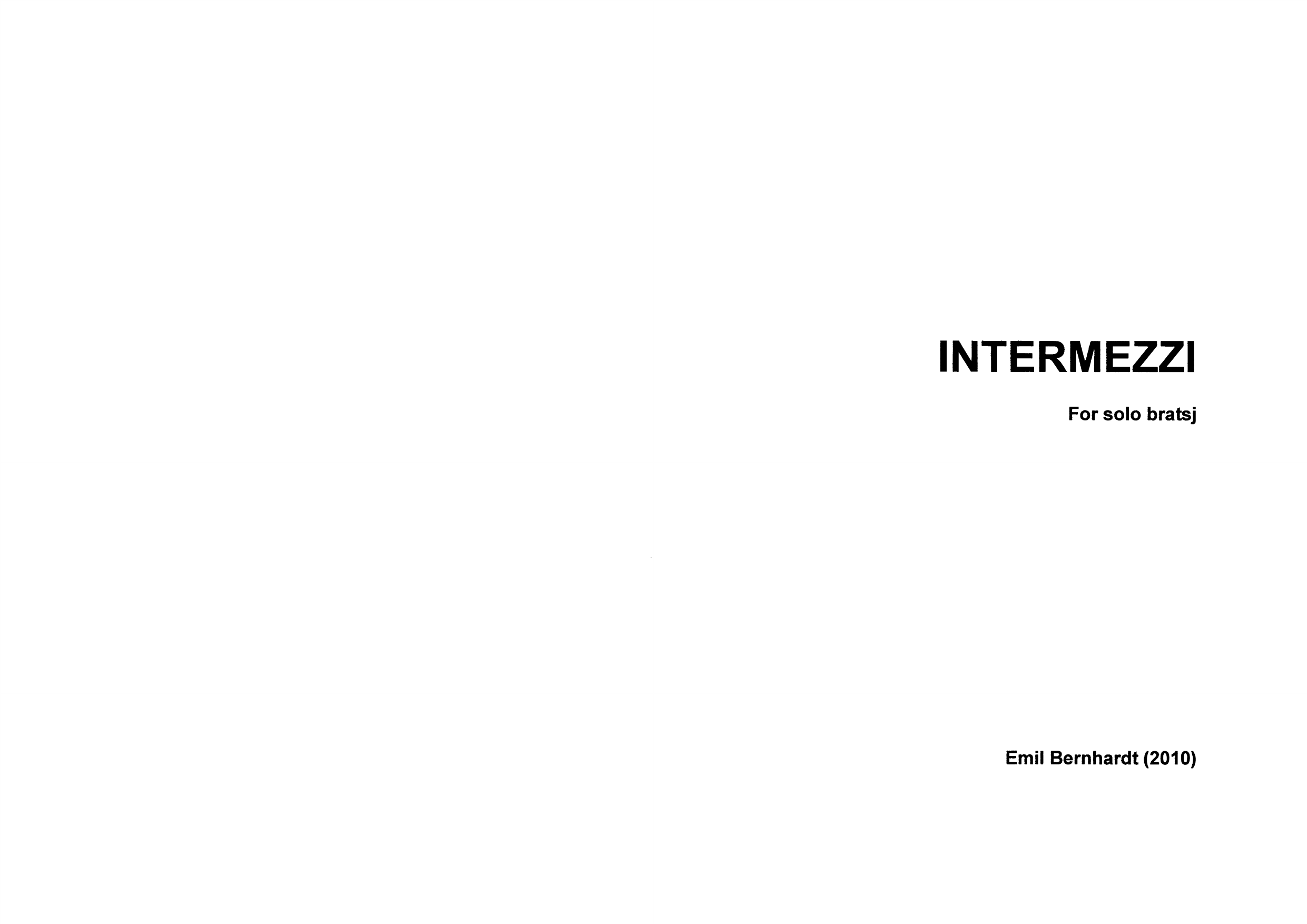 Intermezzi - For solo bratsj