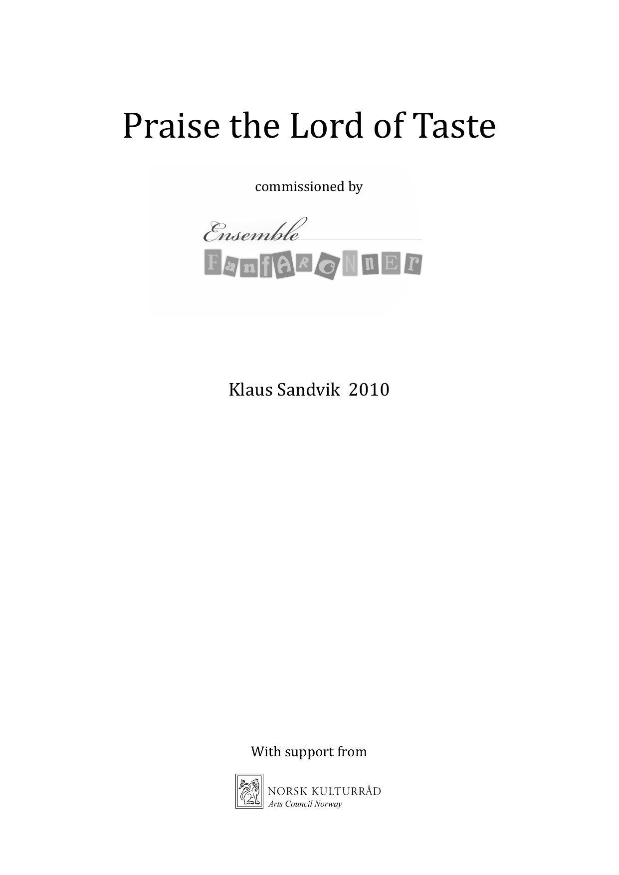 Praise the Lord of Taste