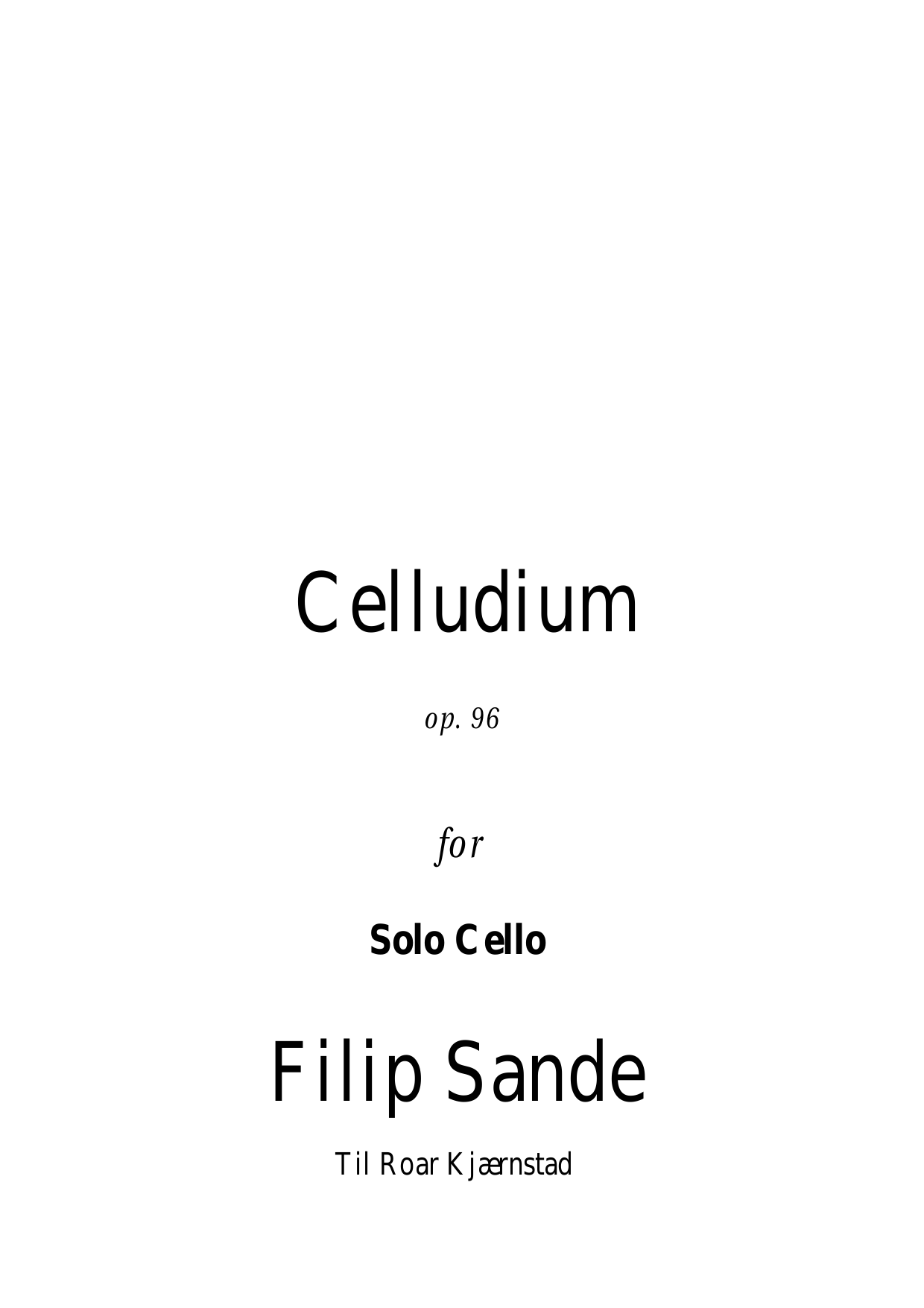 Celludium - For solo cello, op. 96
