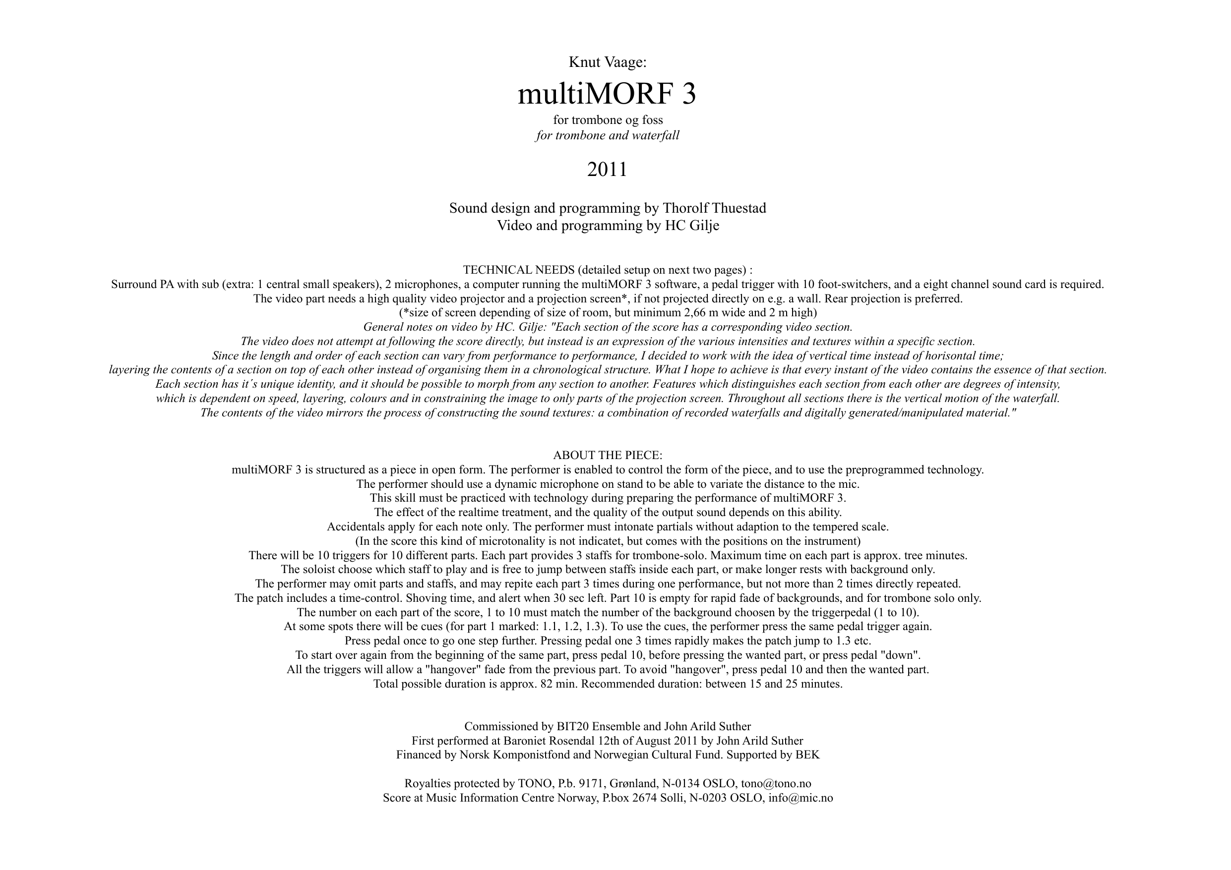 multiMORF 3 - For trombone and waterfall