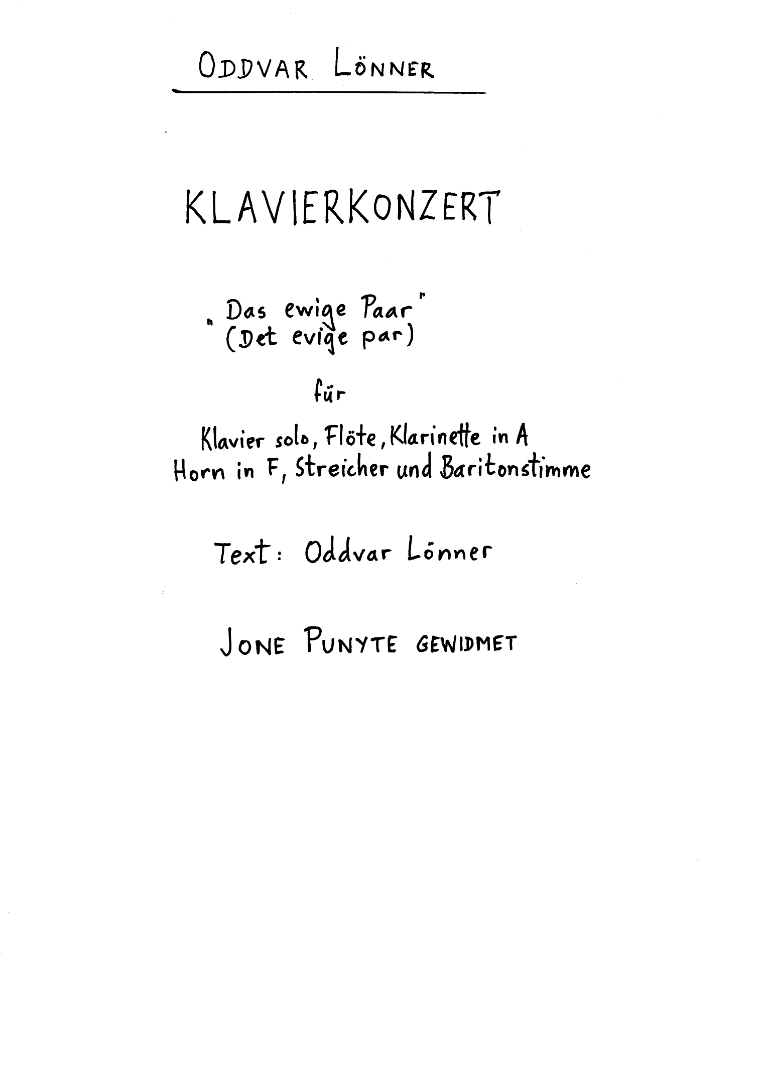 Klavierkonzert - Das ewige Paar