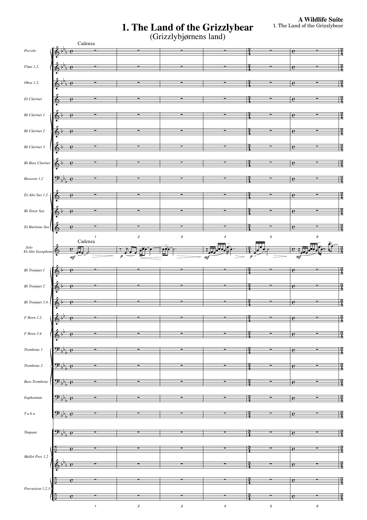 A Wildlife Suite - For alto saxophone and symphonic band - Image 3