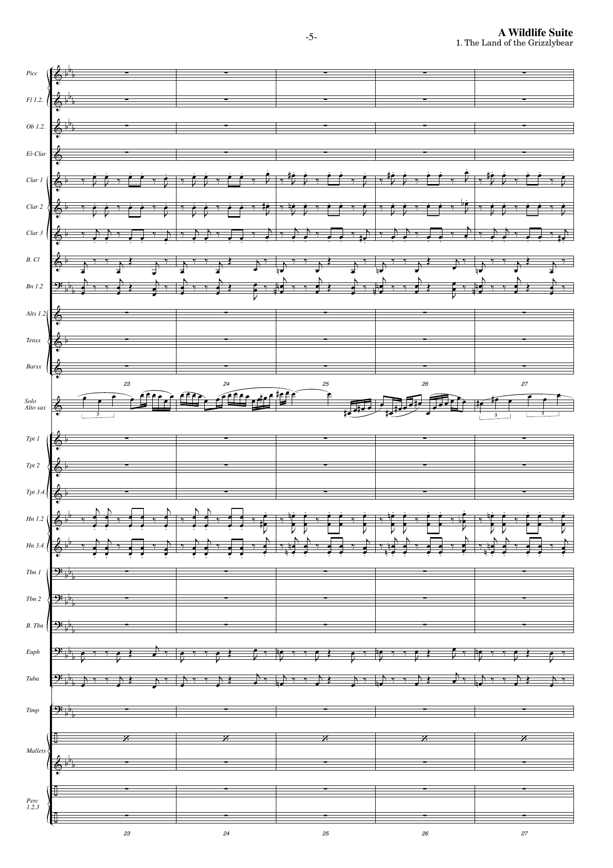 A Wildlife Suite - For alto saxophone and symphonic band - Image 7