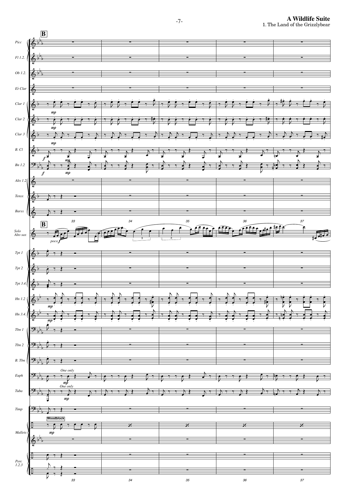 A Wildlife Suite - For alto saxophone and symphonic band - Image 9