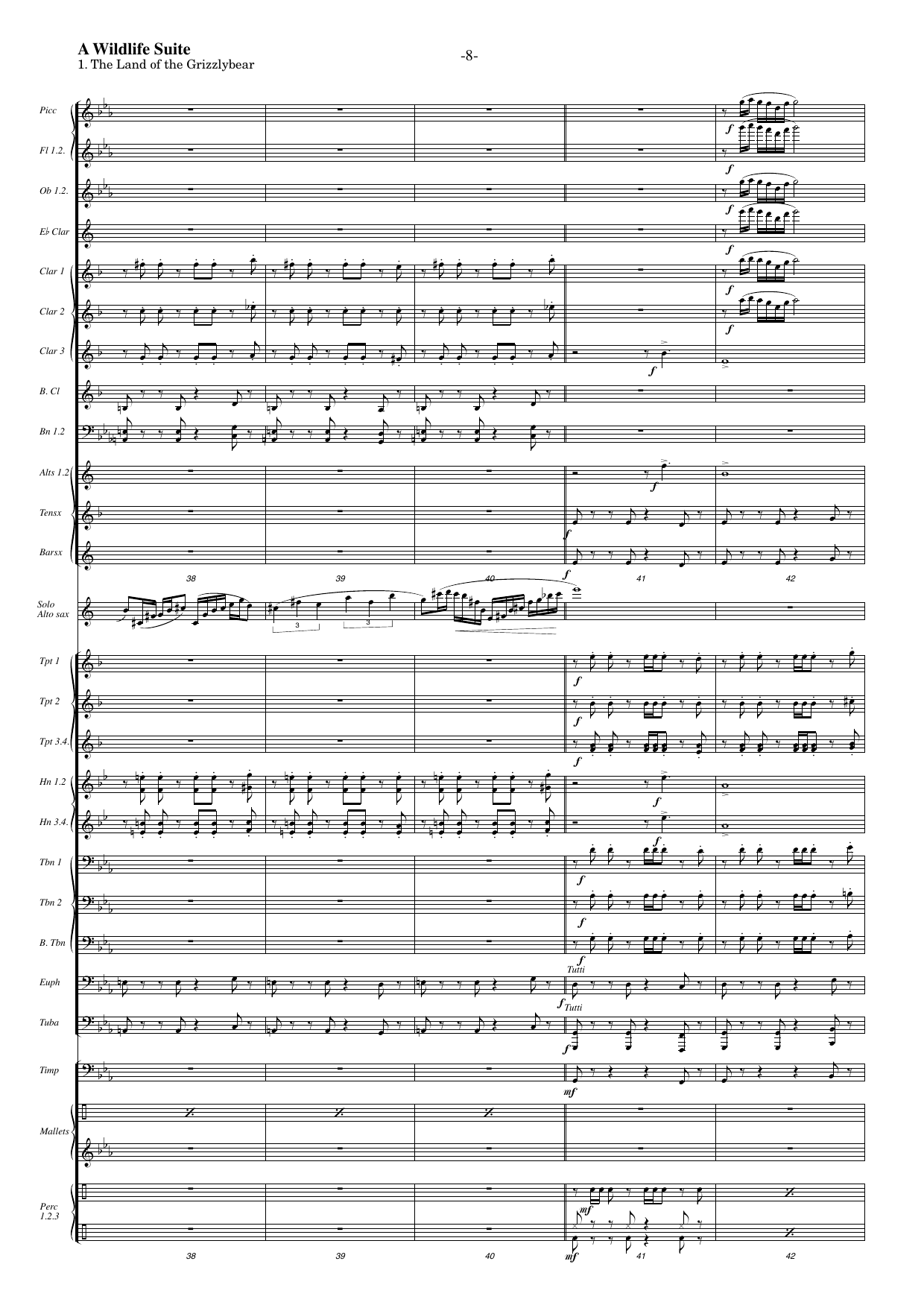 A Wildlife Suite - For alto saxophone and symphonic band - Image 10