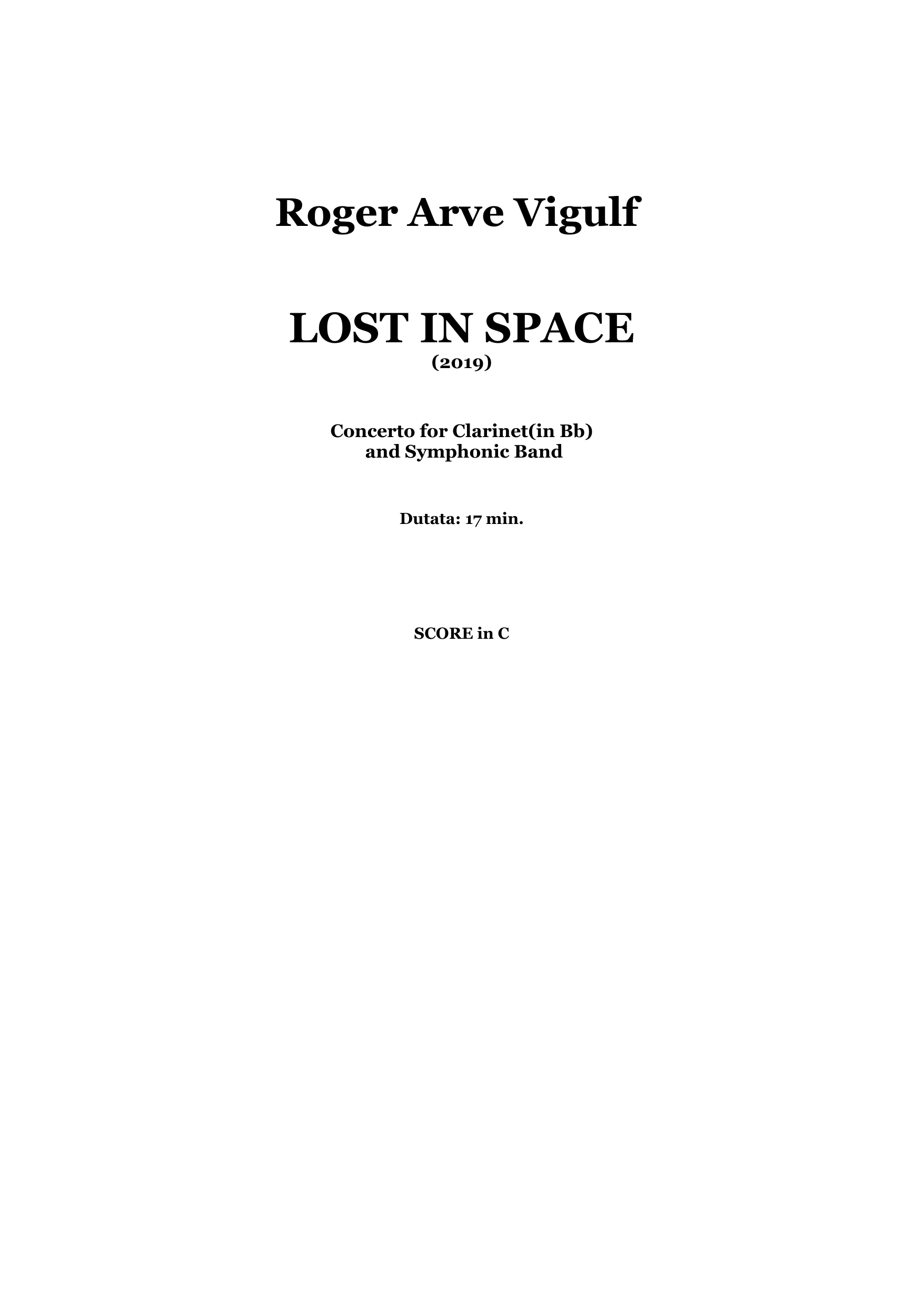 Lost in Space - Concerto for clarinet(in Bb) with digital delay and wind ensemble