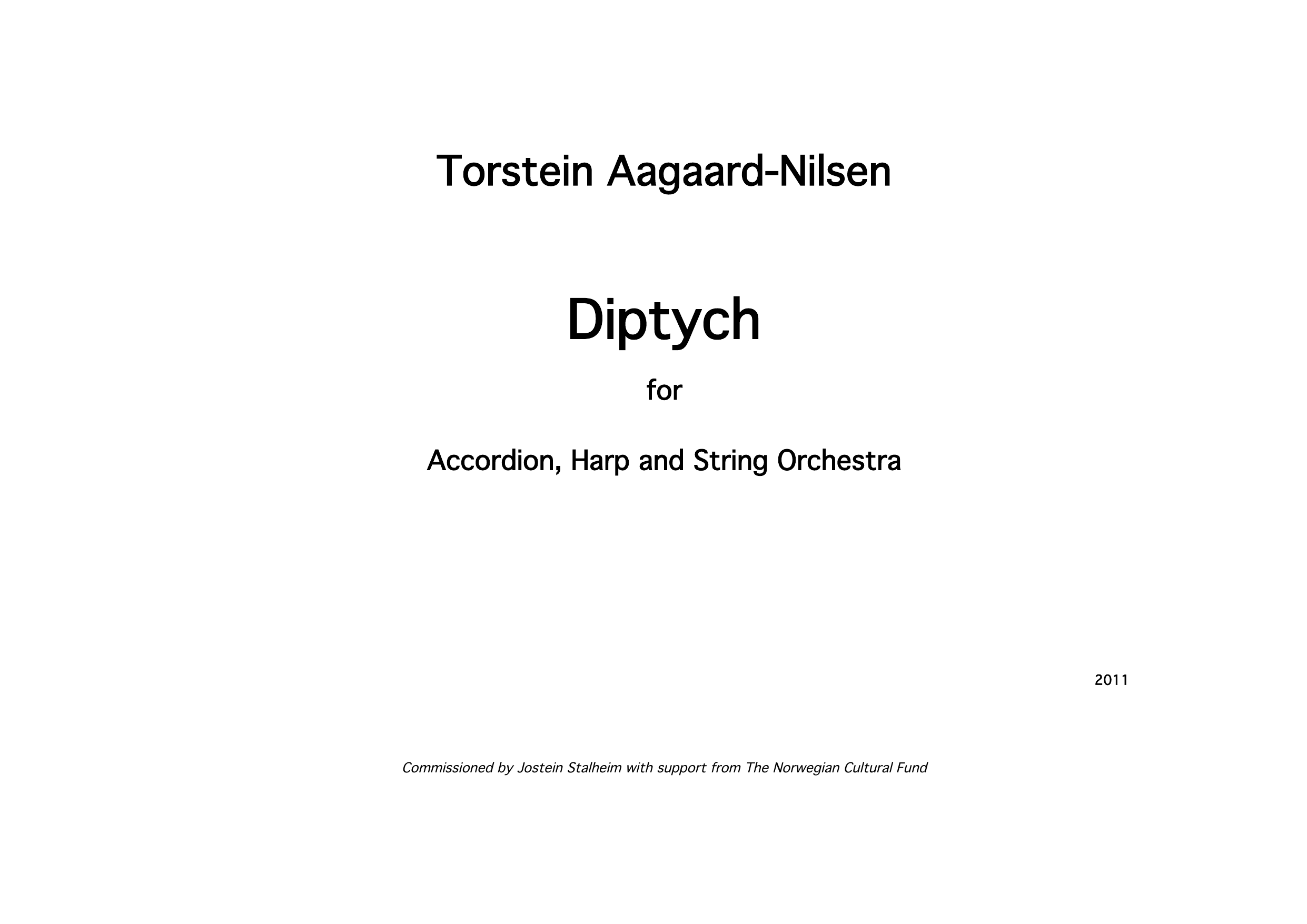 Diptych - For accordion, harp and string orchestra