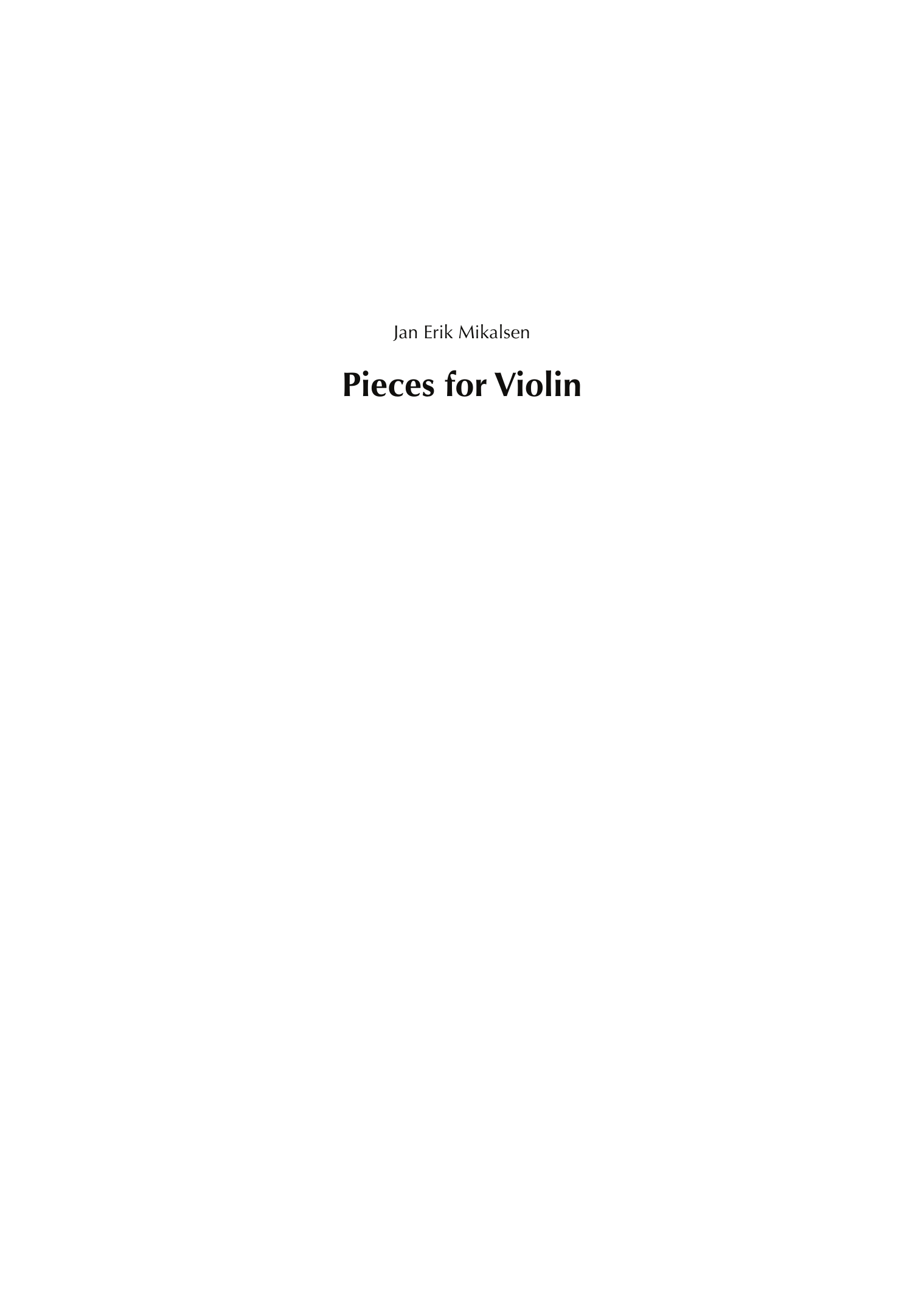 Pieces for Violin