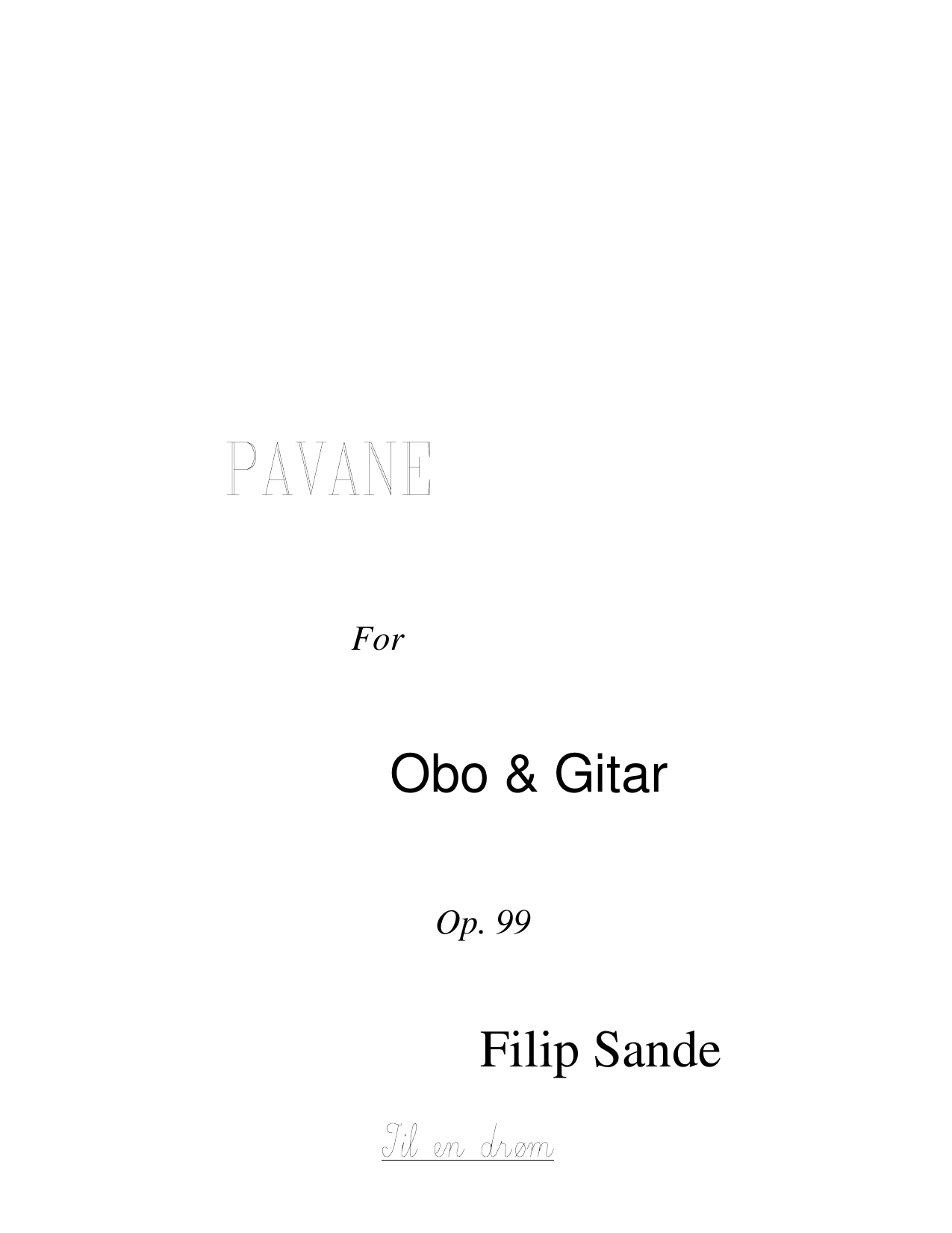 Pavane - For obo & gitar, op. 99