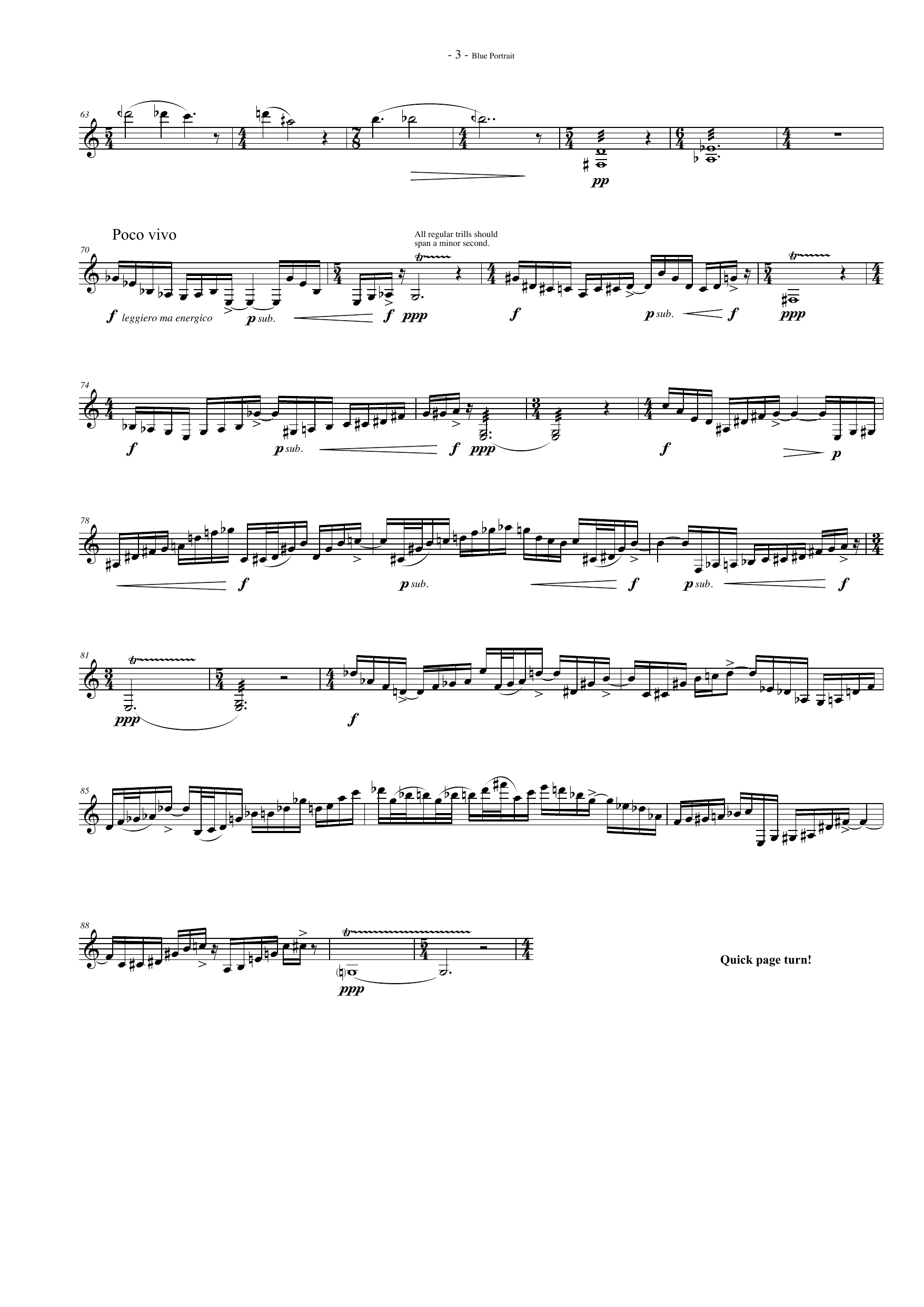 Blue Portrait - For Solo Bb clarinet - Image 3