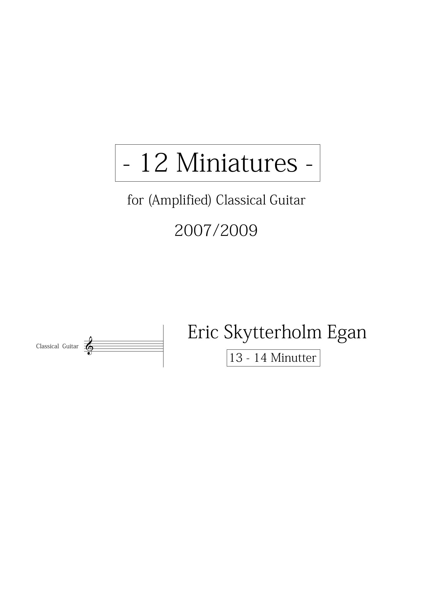 12 Miniatures - For amplified classical guitar