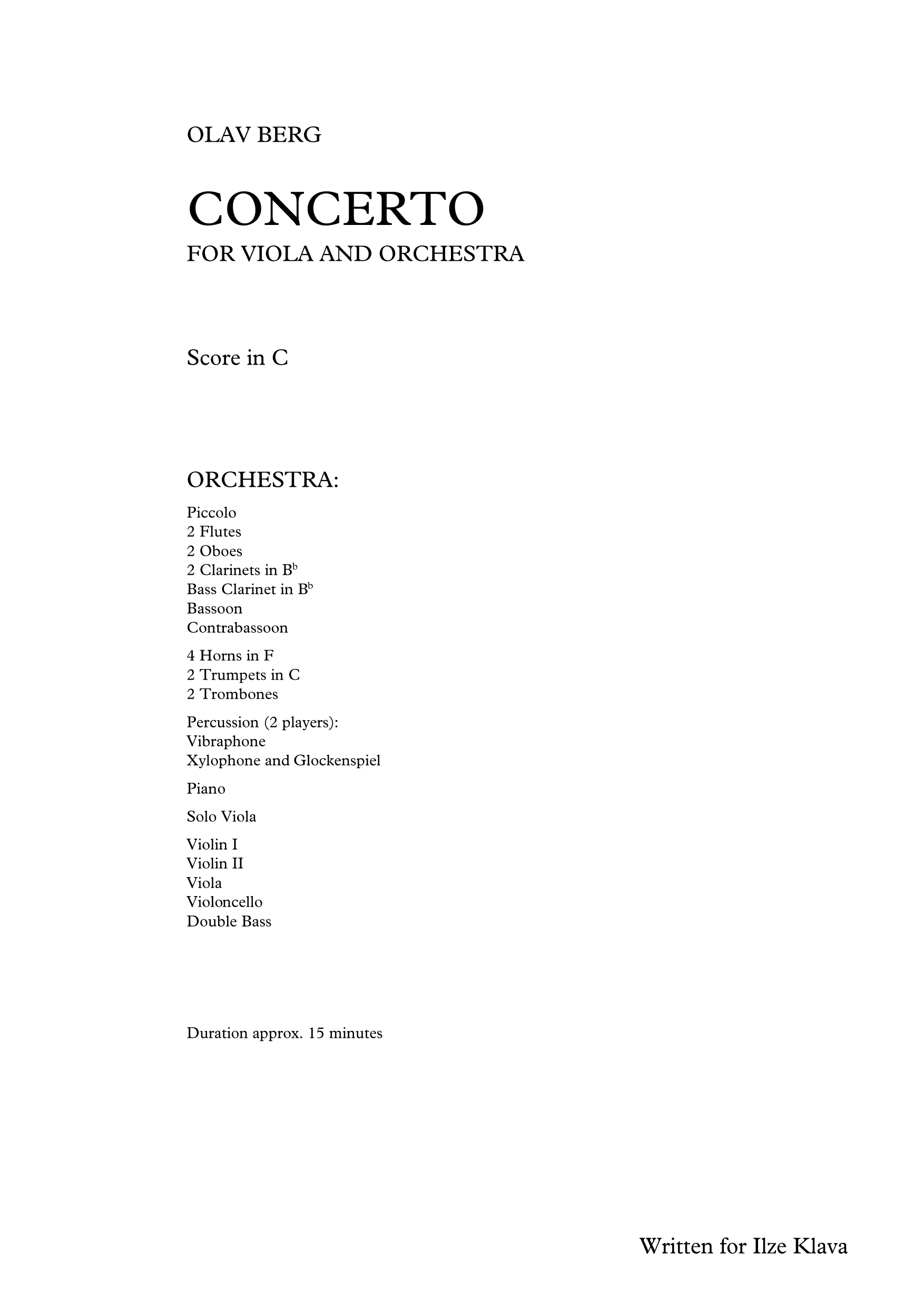 Concerto for Viola and Orchestra