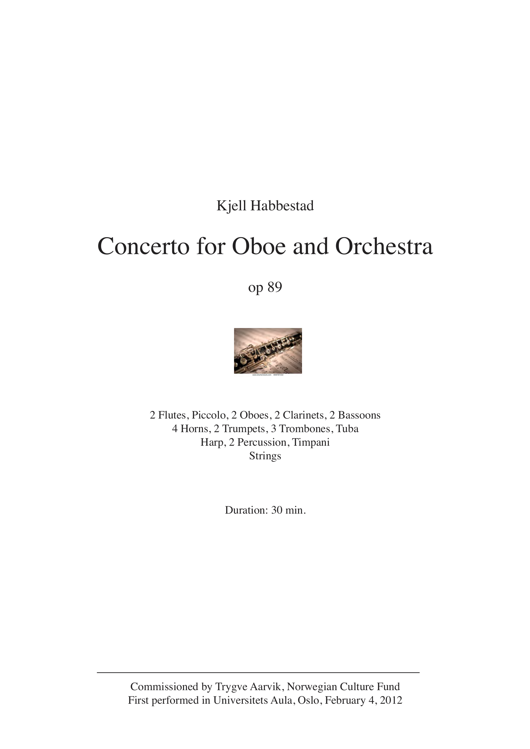 Concerto for Oboe and Orchestra, op. 89