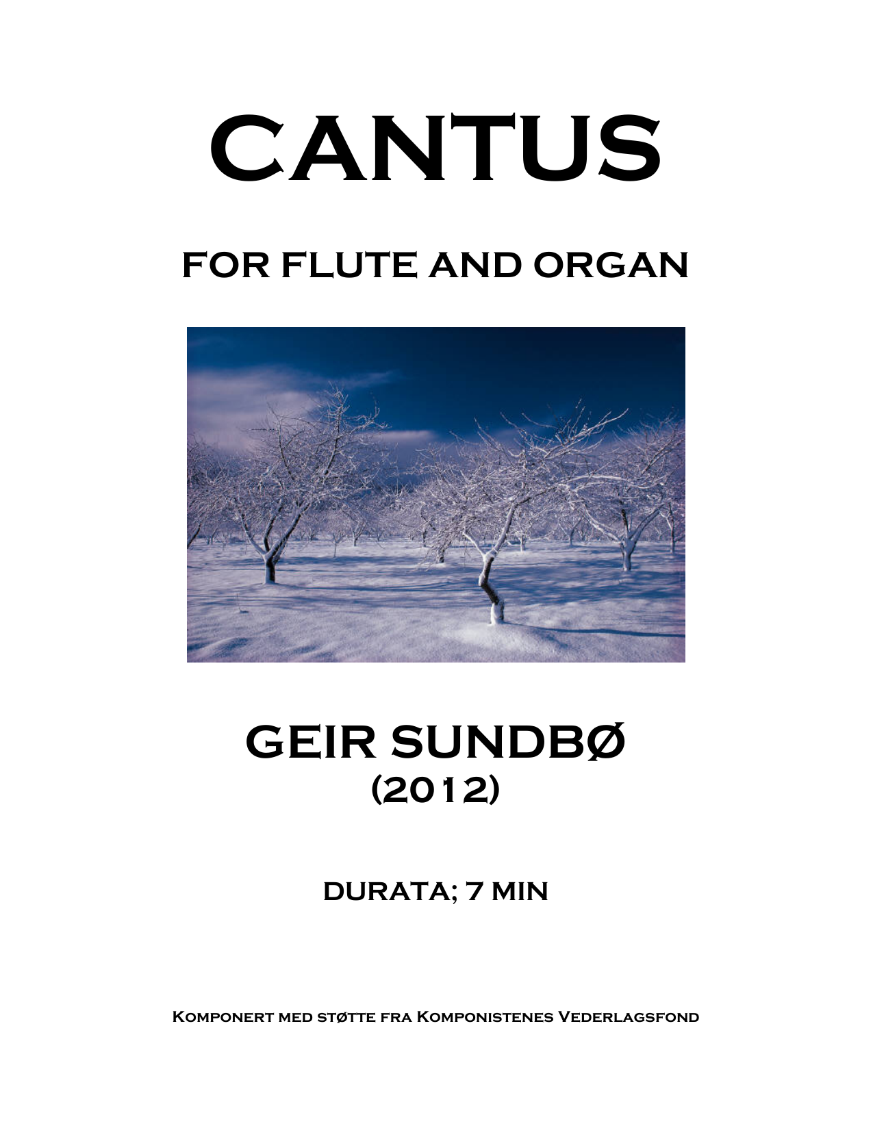 Cantus - For flute and organ