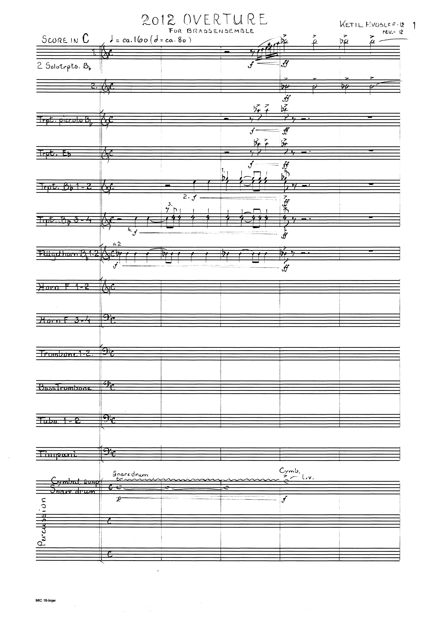 2012 Overture - For Brassensemble