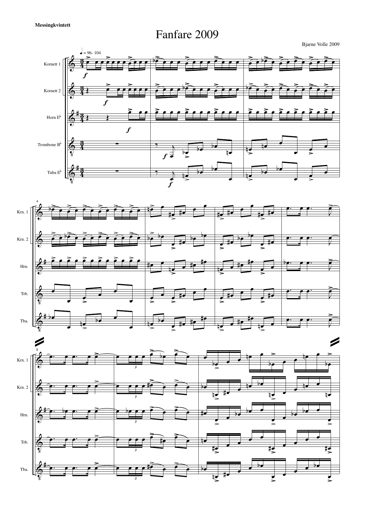 Fanfare 2009 - For messingkvintett