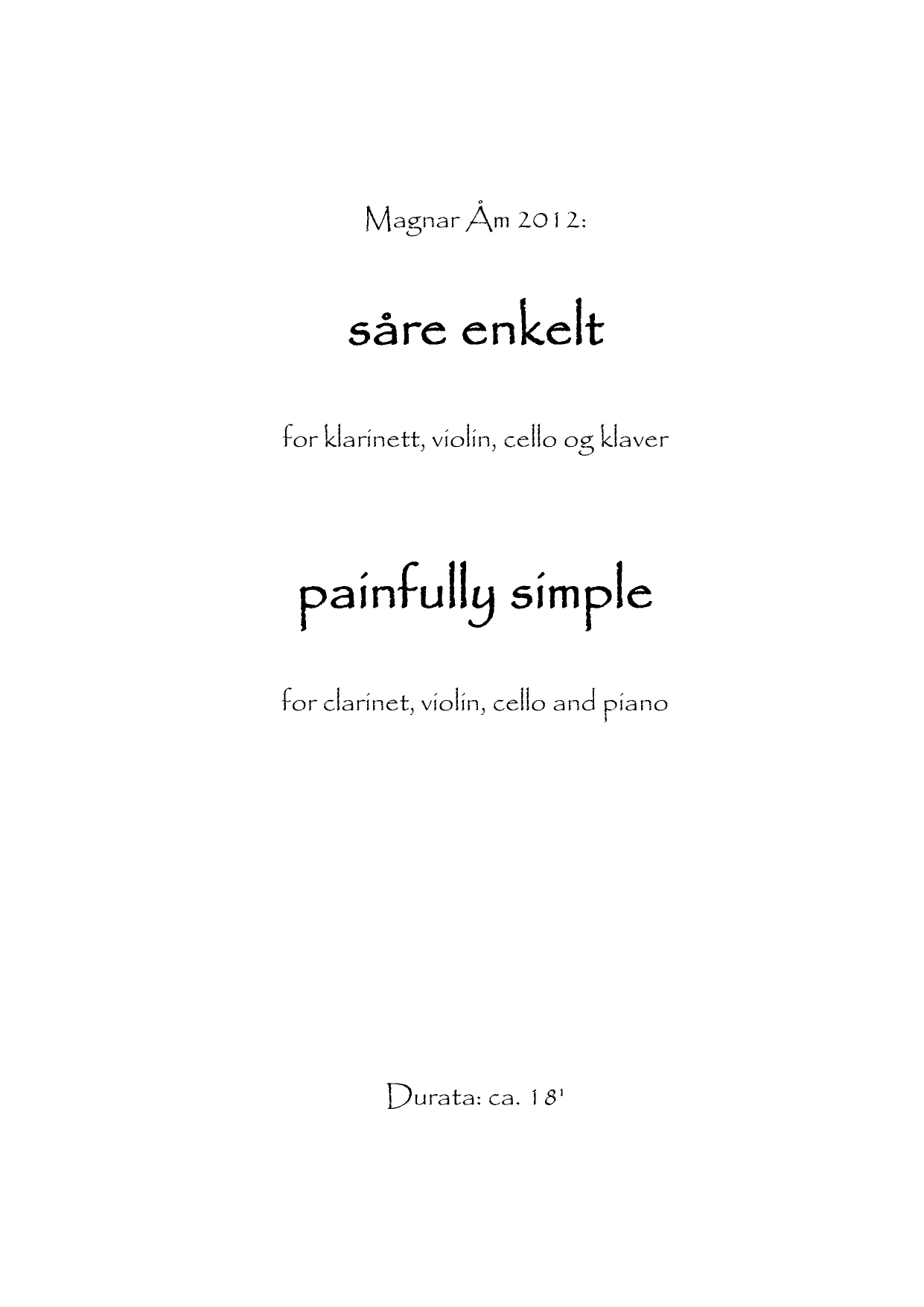 painfully simple - for clarinet, violin, cello and piano - Image 3