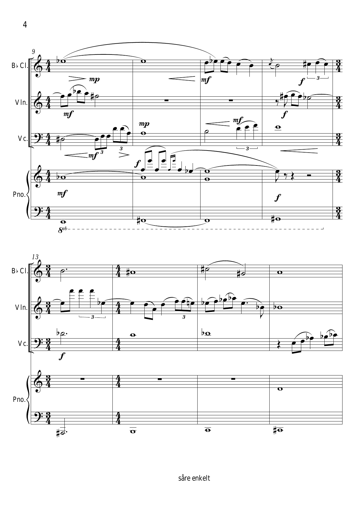 painfully simple - for clarinet, violin, cello and piano - Image 6