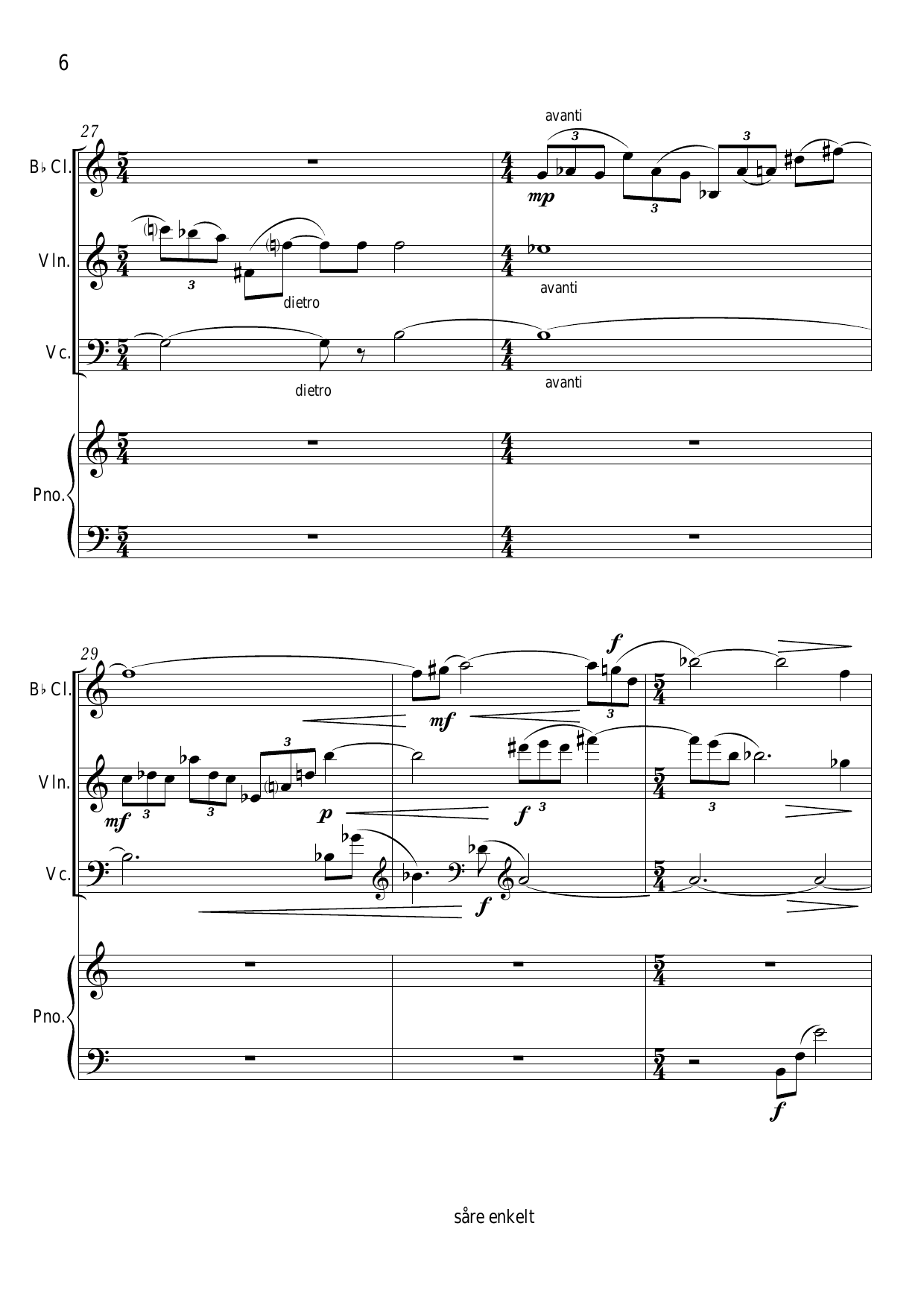 painfully simple - for clarinet, violin, cello and piano - Image 8