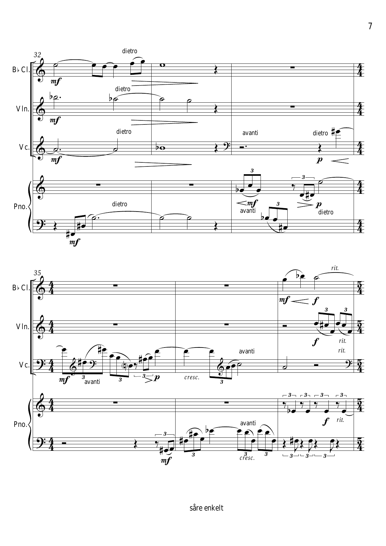 painfully simple - for clarinet, violin, cello and piano - Image 9