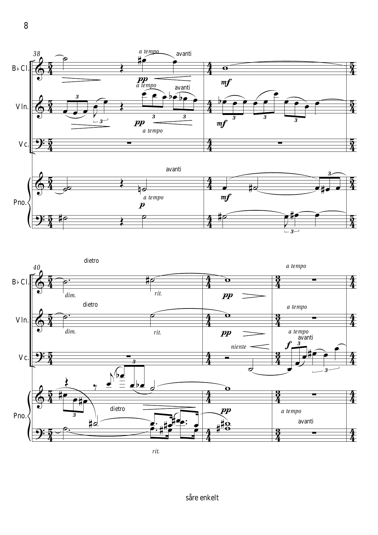 painfully simple - for clarinet, violin, cello and piano - Image 10