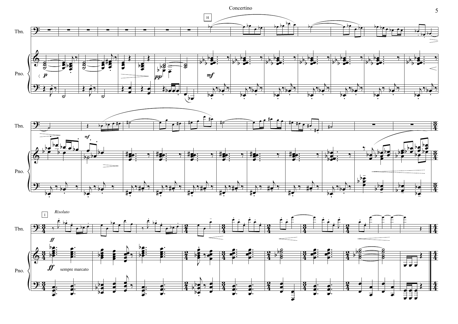 Concertino - For trombone og piano - Image 5