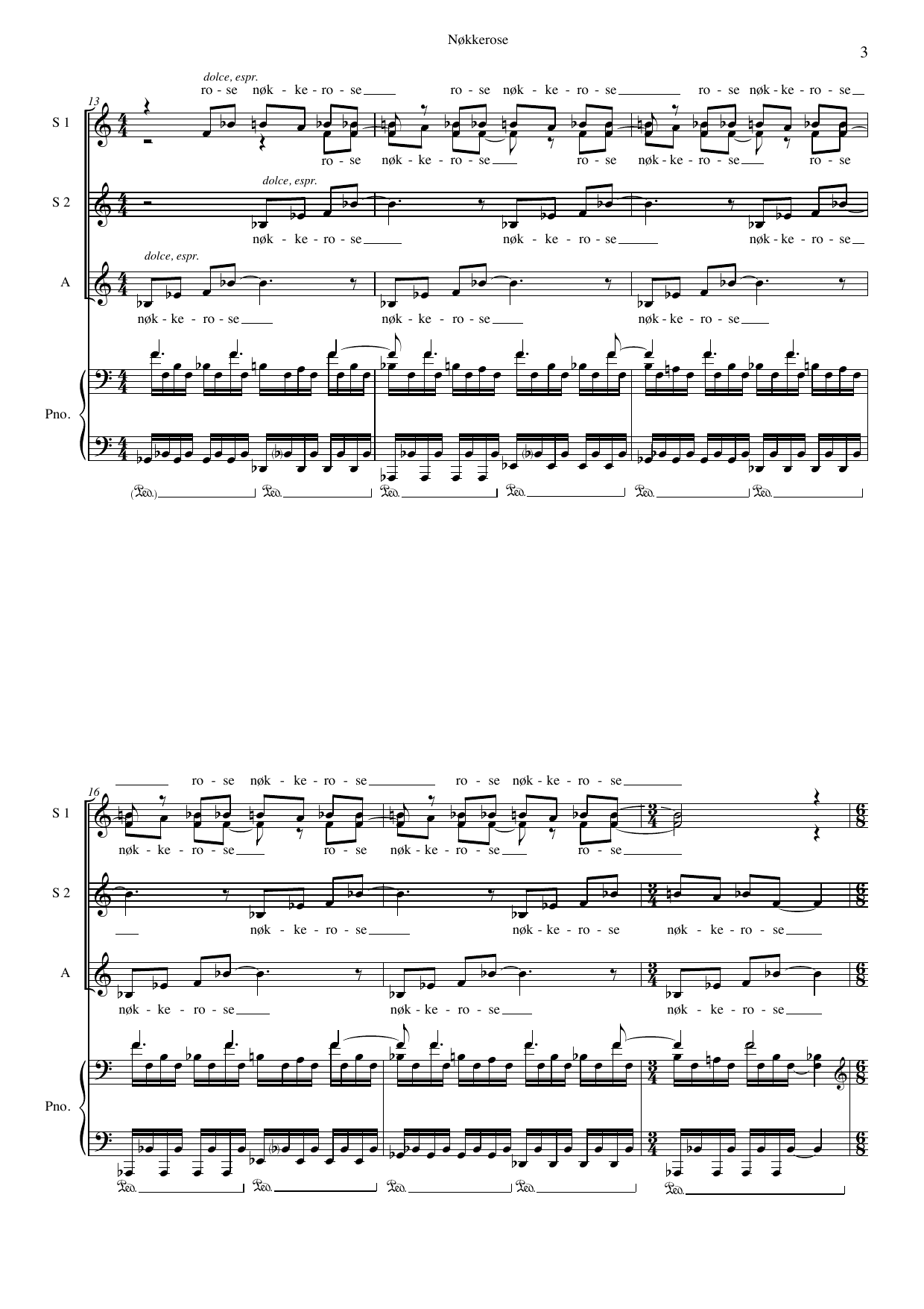 Nøkkerose - For jentekor og piano - Bilde 3