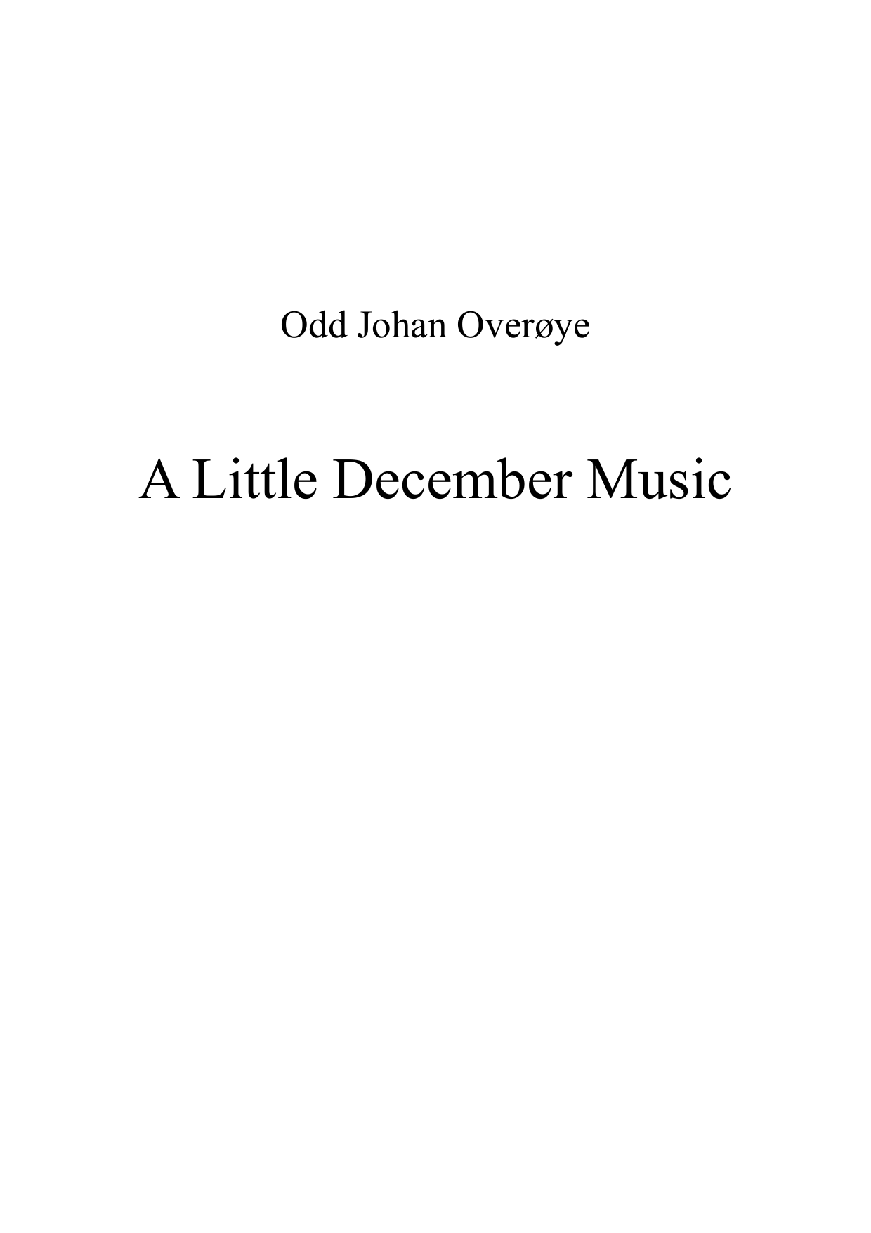 A Little December Music