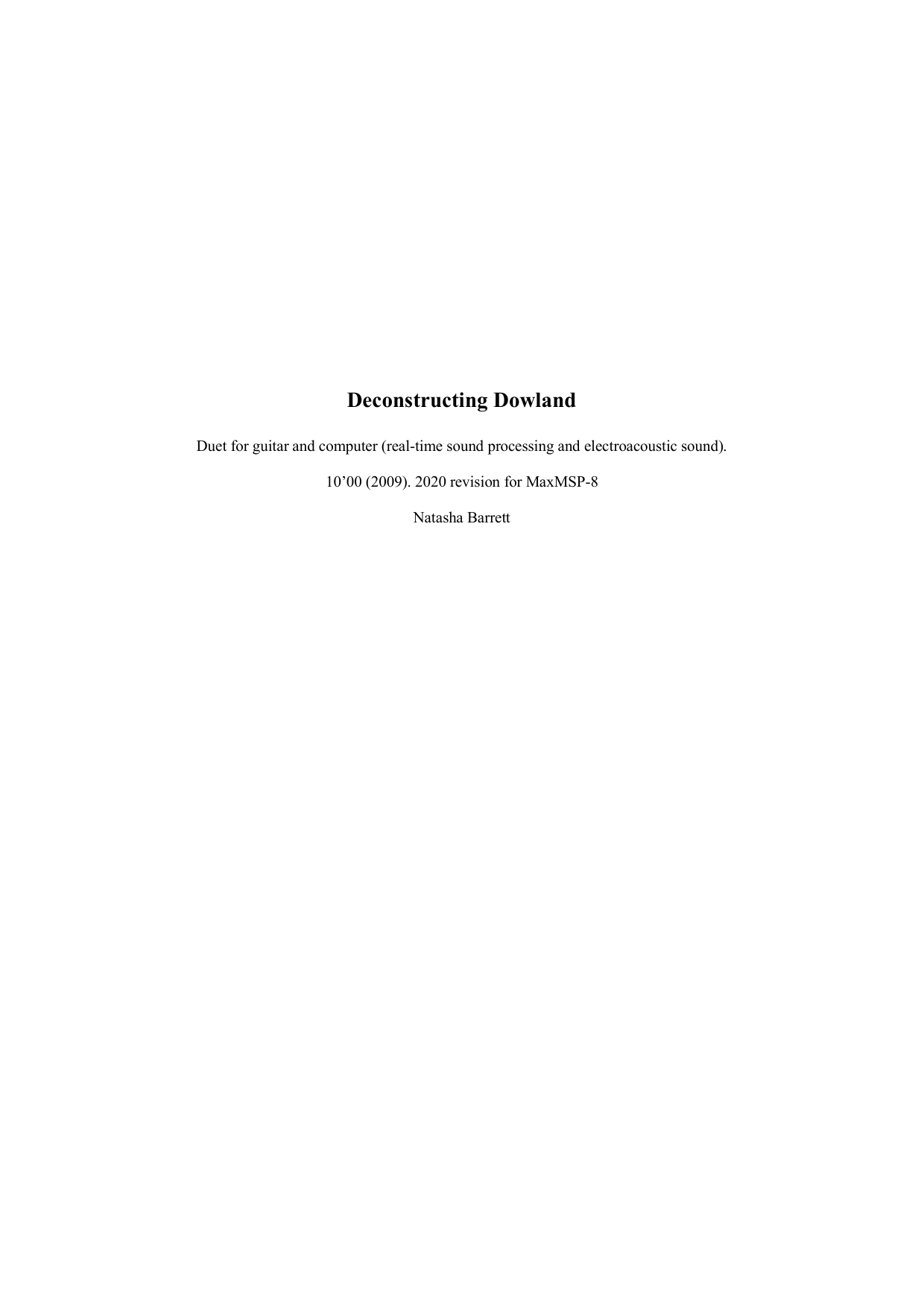 Deconstructing Dowland