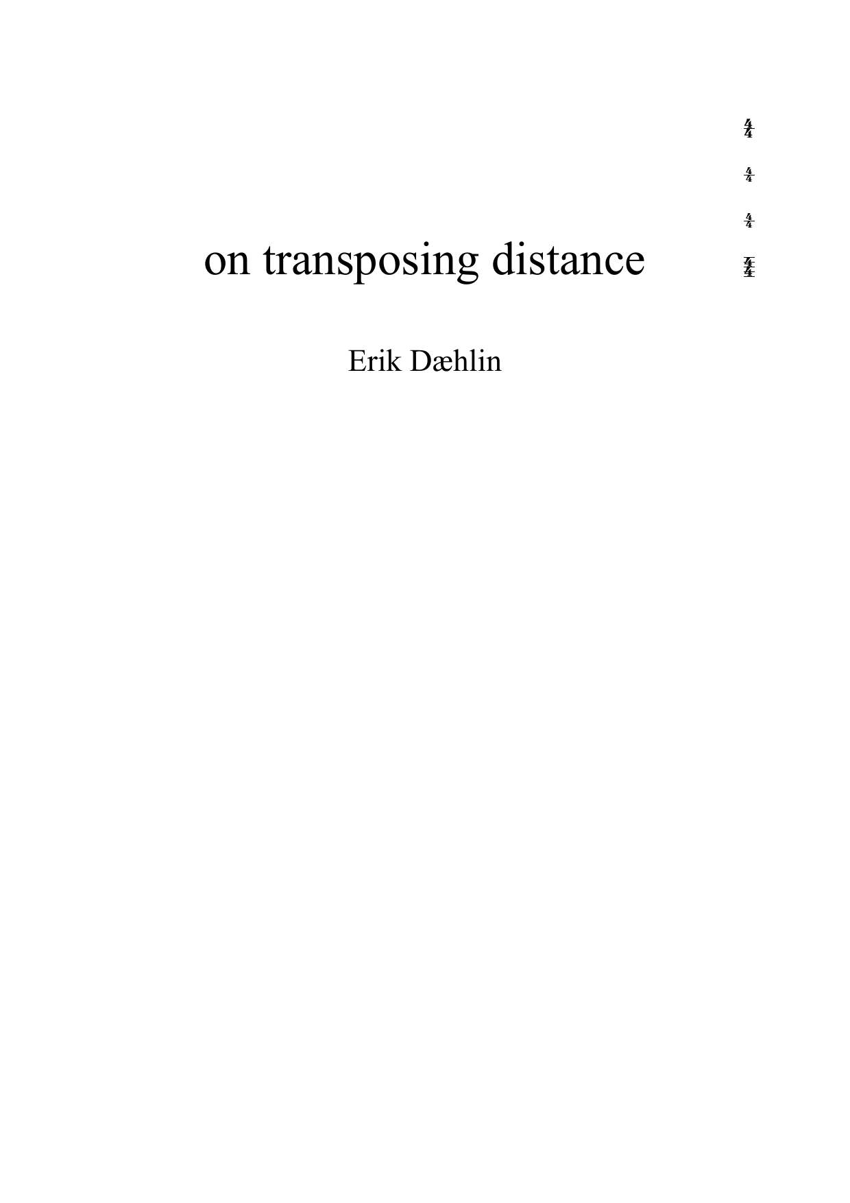 on transposing distance