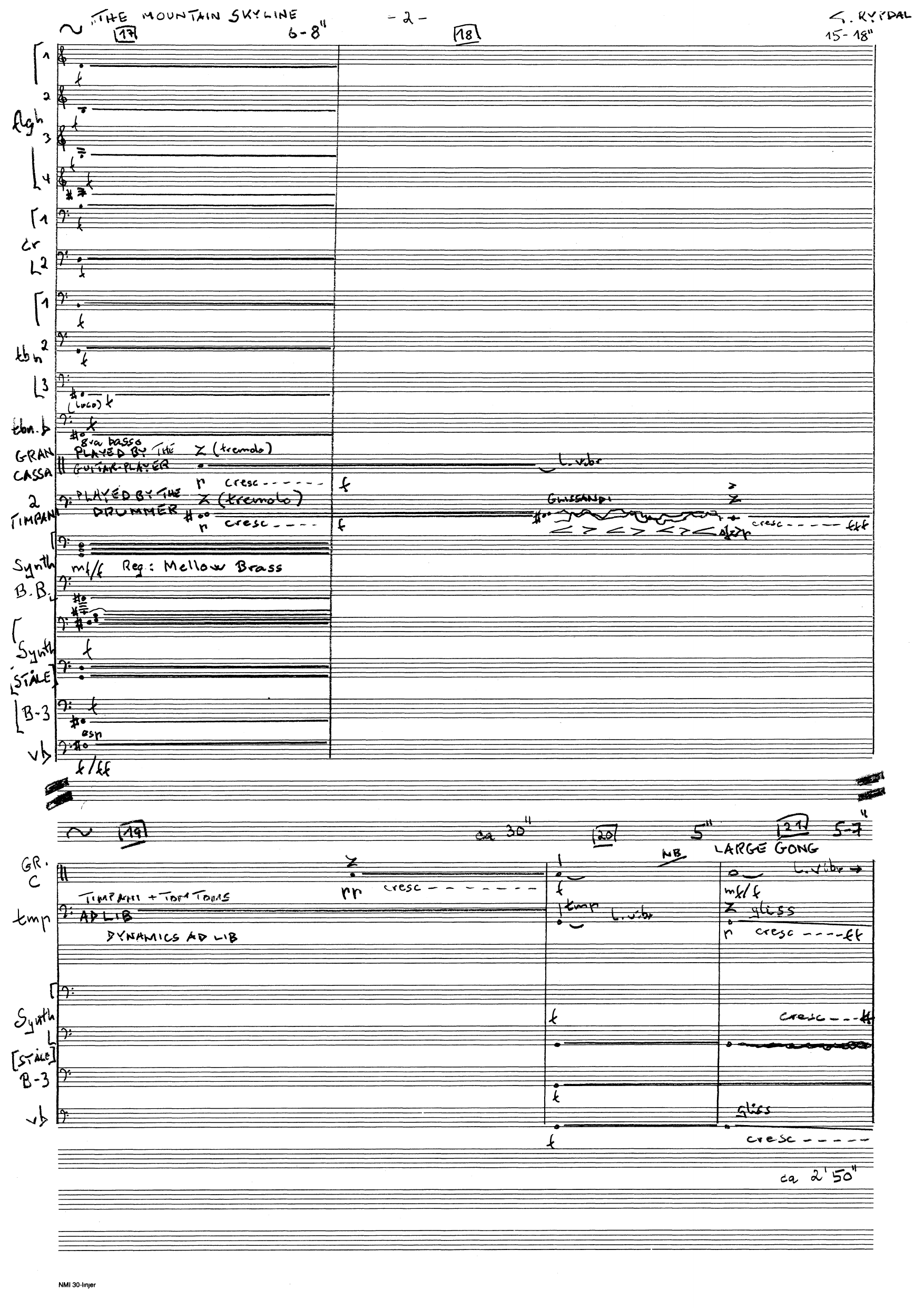The Mountain Skyline - Concerto for electric guitar, bass trumpet, contrabass clarinet and big band, Op. 103 - Image 3