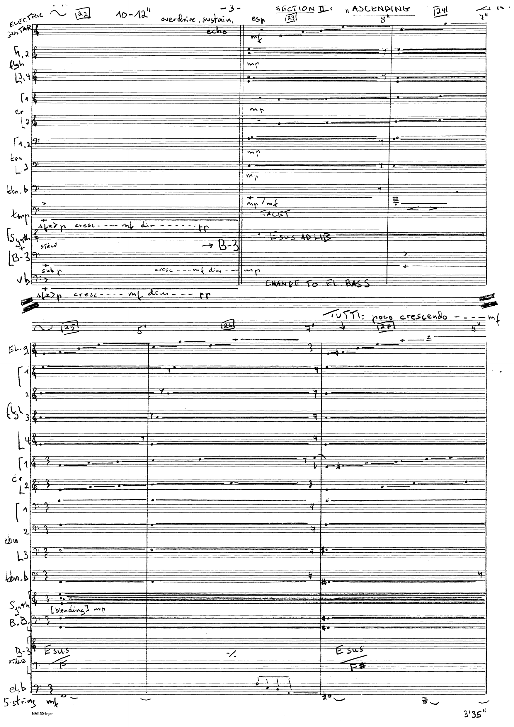 The Mountain Skyline - Concerto for electric guitar, bass trumpet, contrabass clarinet and big band, Op. 103 - Image 4