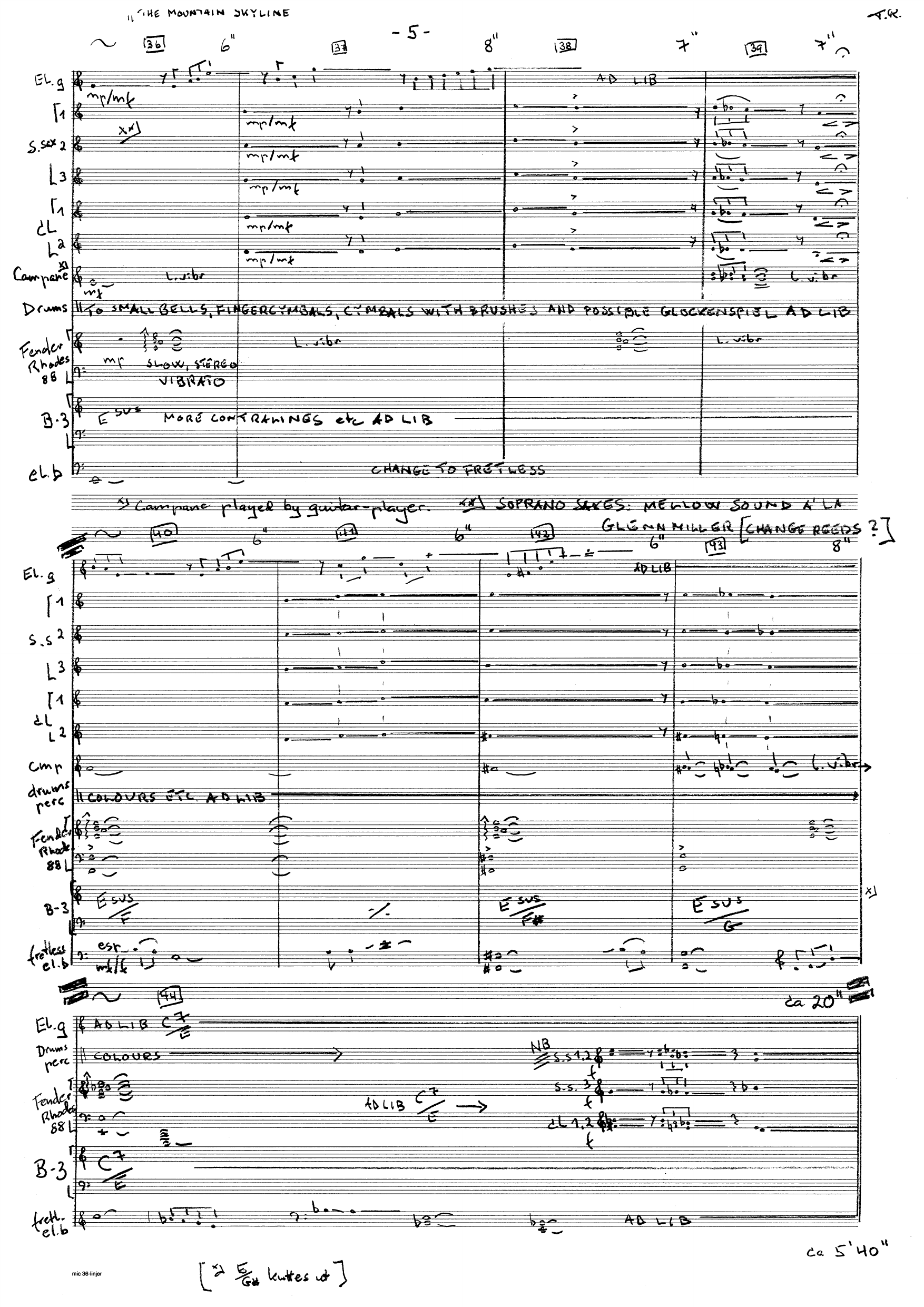 The Mountain Skyline - Concerto for electric guitar, bass trumpet, contrabass clarinet and big band, Op. 103 - Image 6