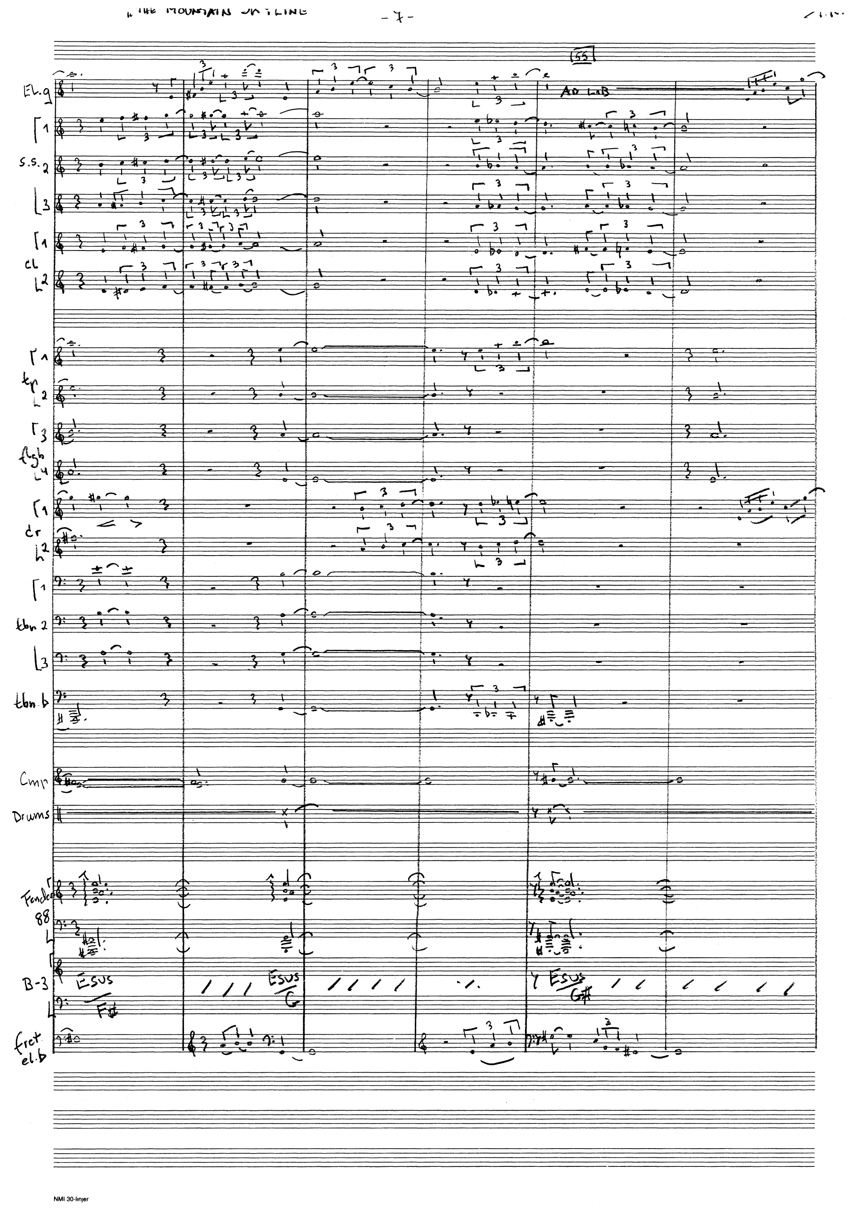 The Mountain Skyline - Concerto for electric guitar, bass trumpet, contrabass clarinet and big band, Op. 103 - Image 8