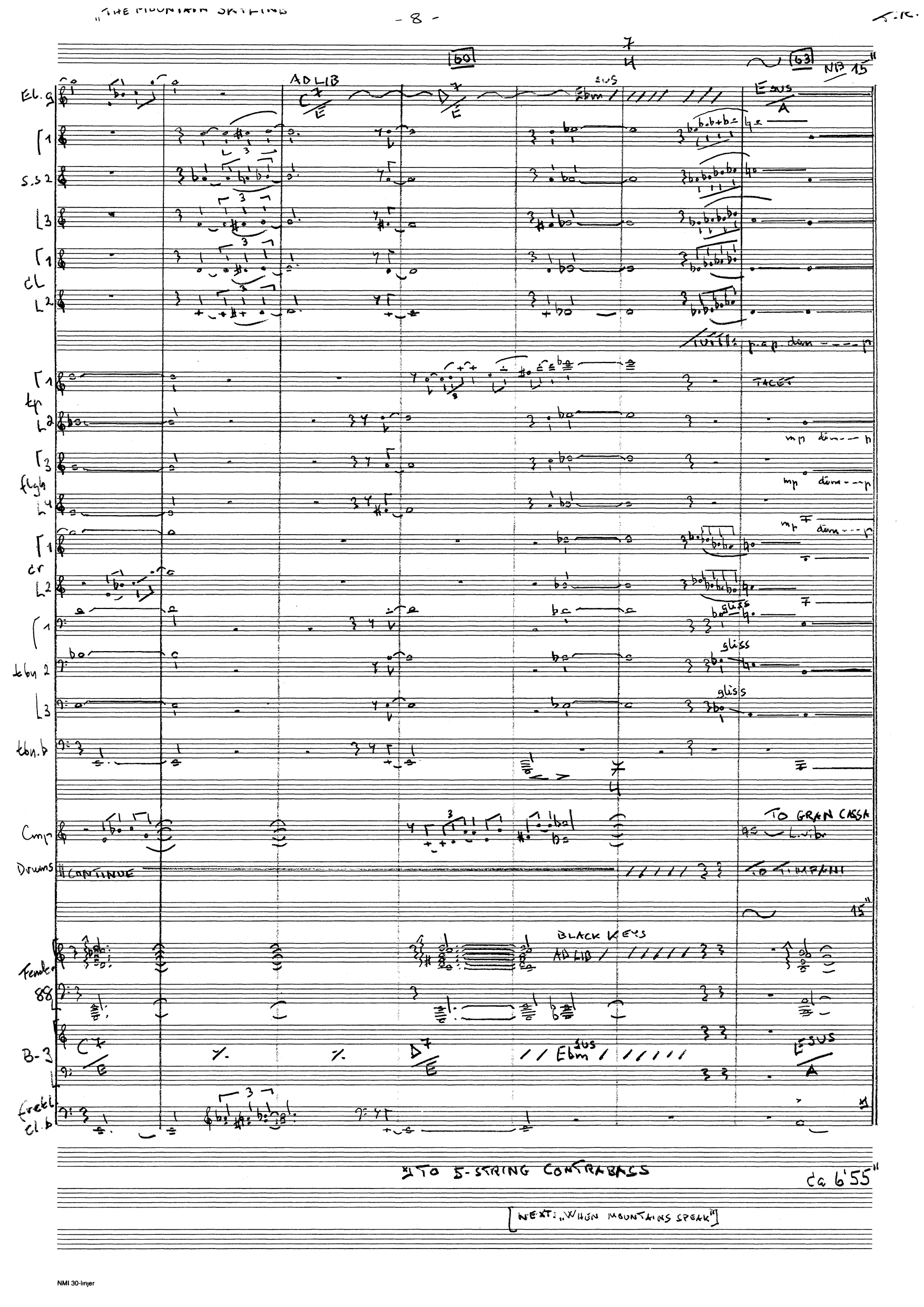 The Mountain Skyline - Concerto for electric guitar, bass trumpet, contrabass clarinet and big band, Op. 103 - Image 9