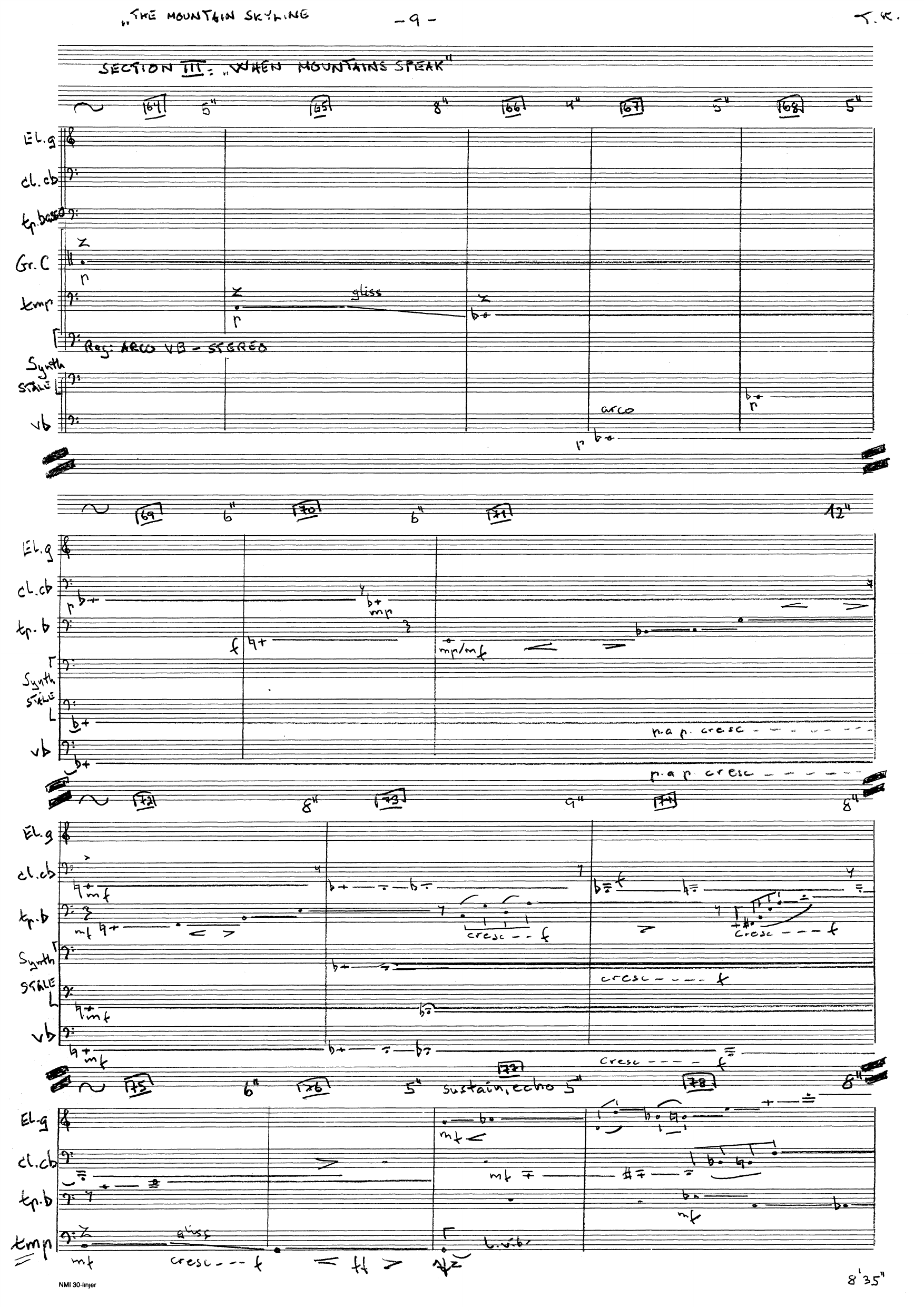 The Mountain Skyline - Concerto for electric guitar, bass trumpet, contrabass clarinet and big band, Op. 103 - Image 10