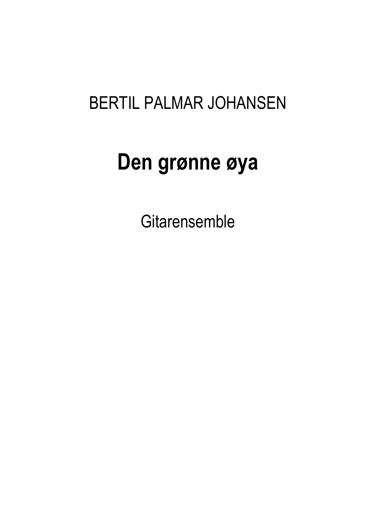 Den grønne øya - For Guitar Ensemble