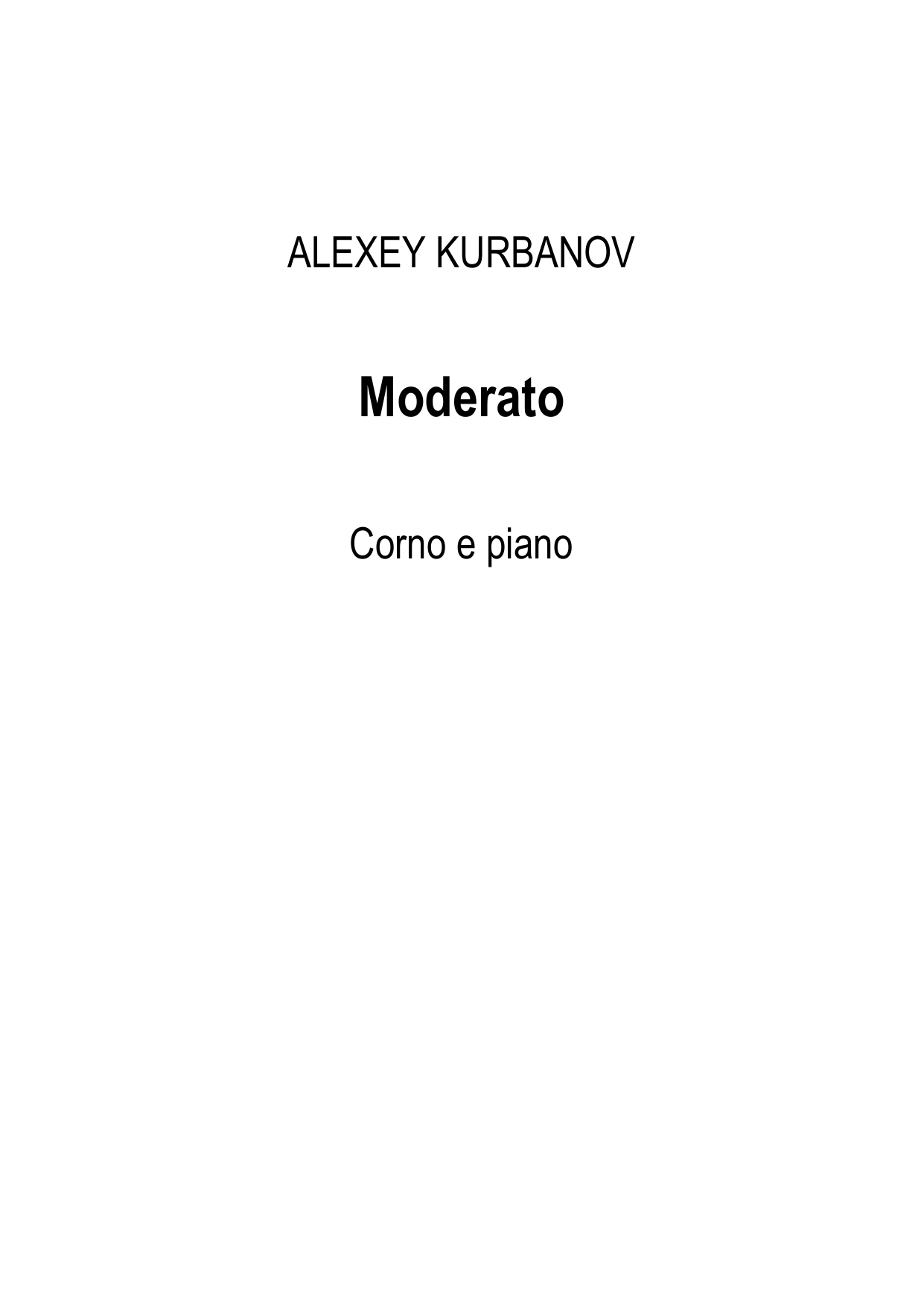 Moderato - Per corno e piano, op. 101 No. 1
