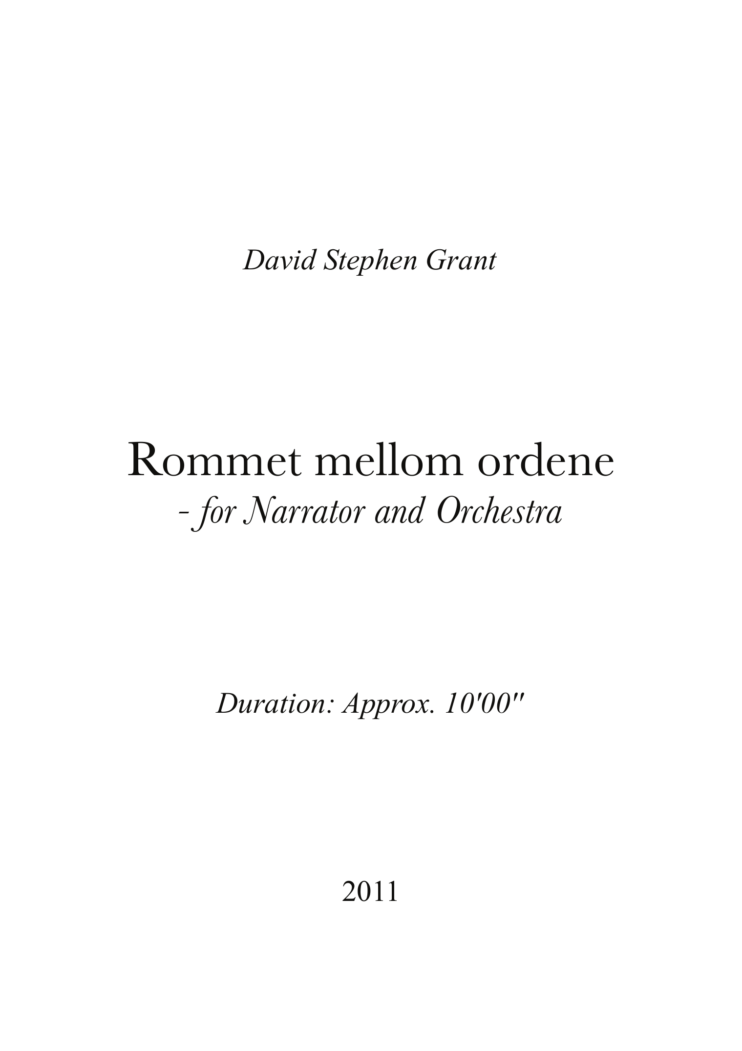 Rommet mellom ordene - For Narrator and Orchestra