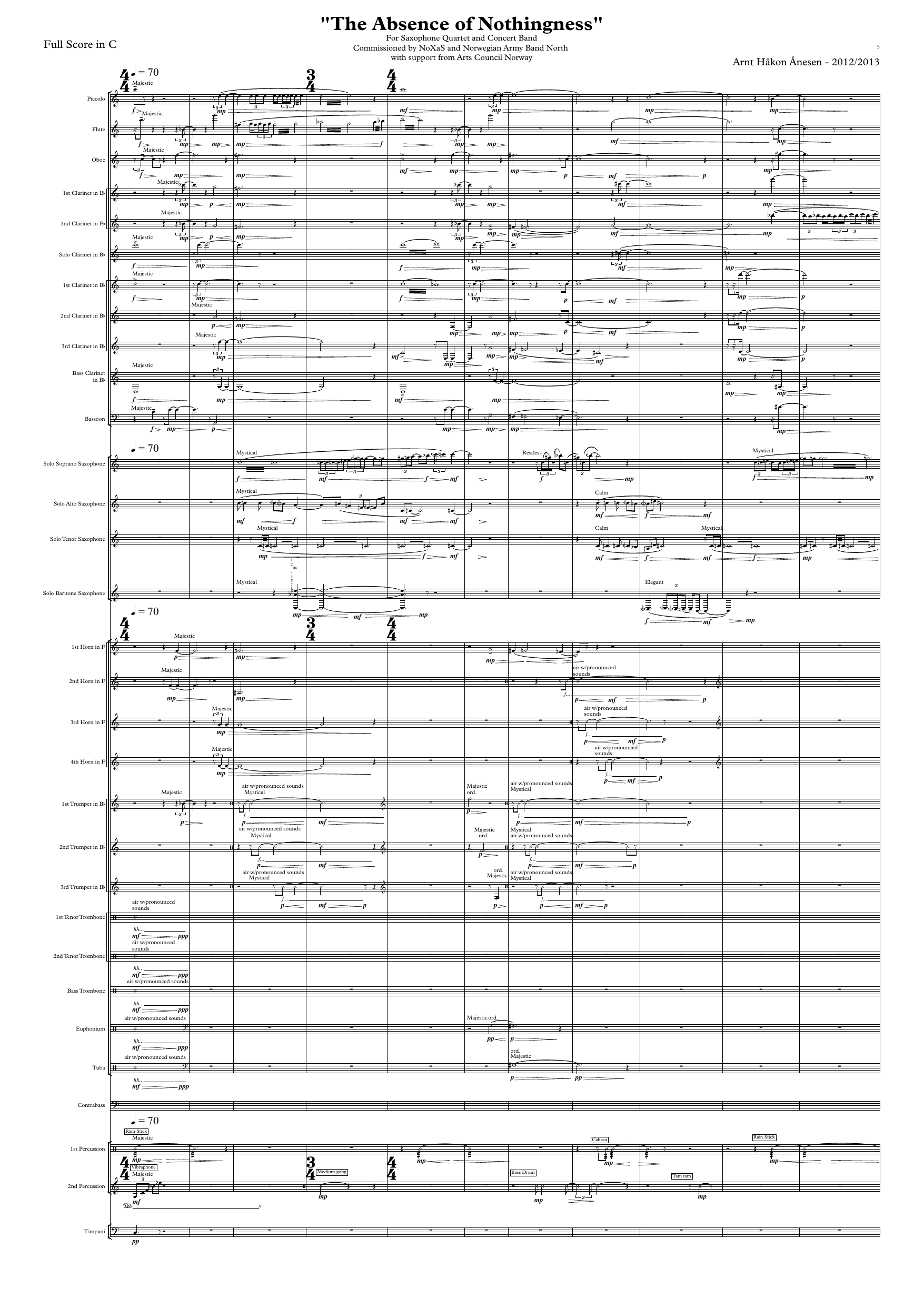 The Absence of Nothingness - For saxophone quartet and concert band - Image 5