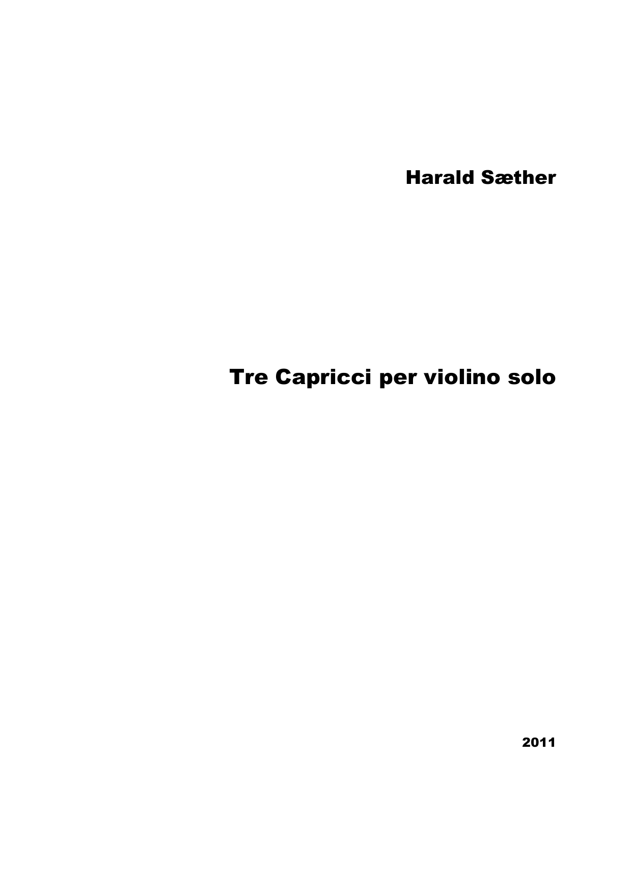 Tre Capricci per violino solo