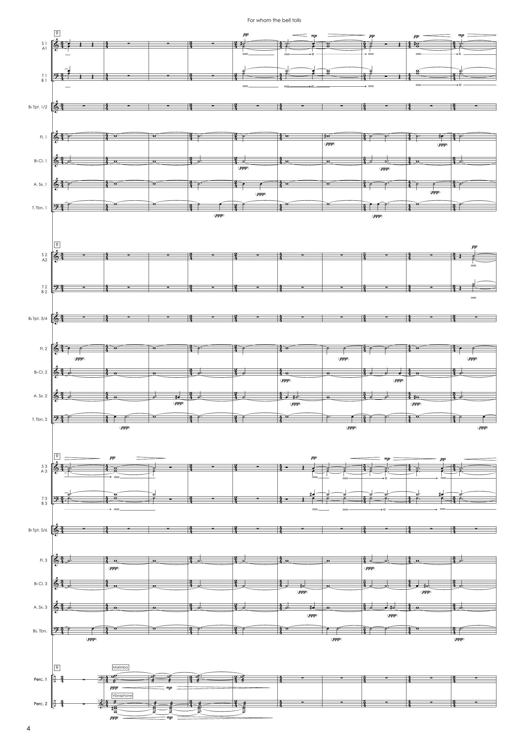 For Whom the Bell Tolls - For 12-part choir, winds, brass and percussion - Image 4