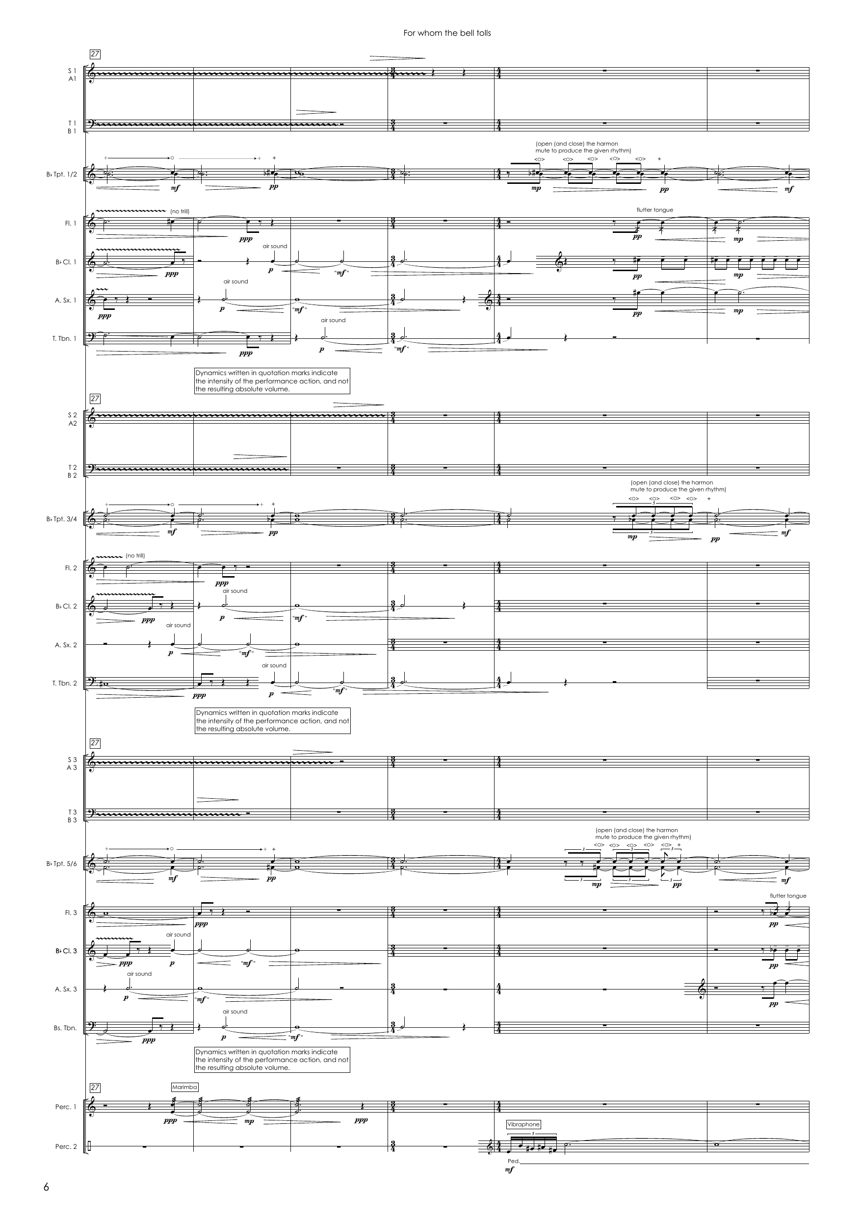 For Whom the Bell Tolls - For 12-part choir, winds, brass and percussion - Image 6