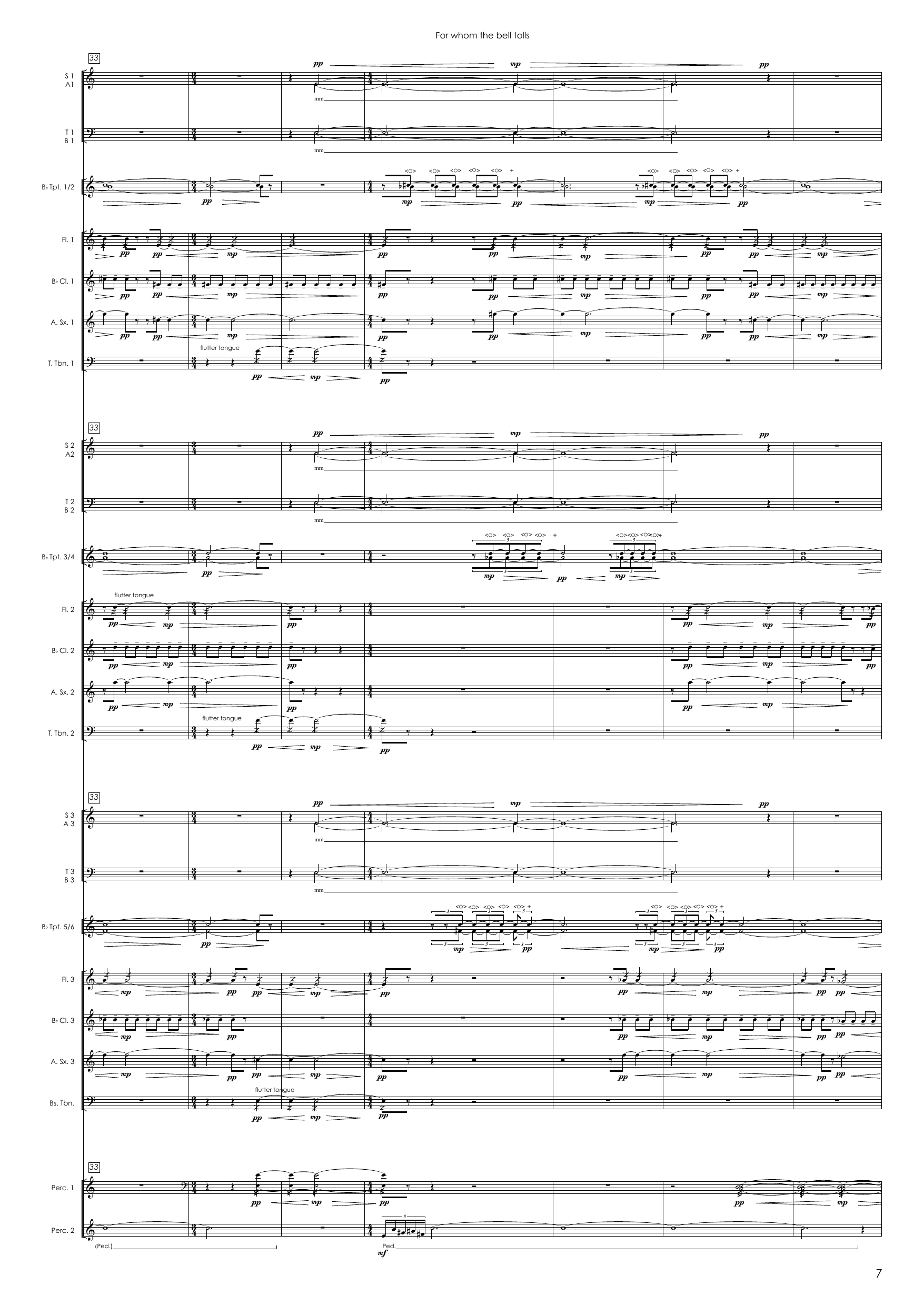 For Whom the Bell Tolls - For 12-part choir, winds, brass and percussion - Image 7