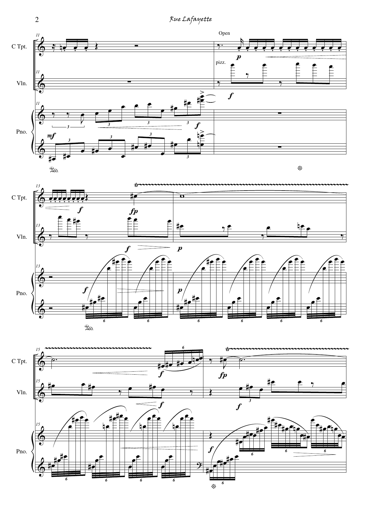 Three Pictures - Suite for trumpet, violin and piano - Image 4