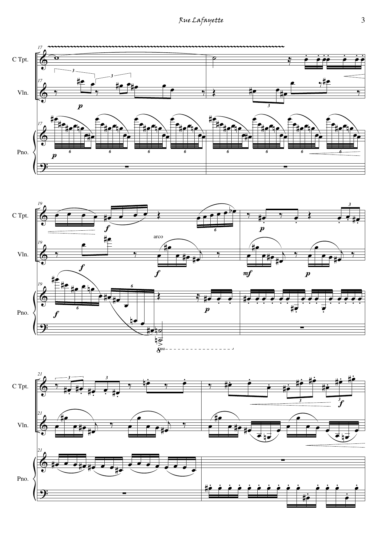 Three Pictures - Suite for trumpet, violin and piano - Image 5