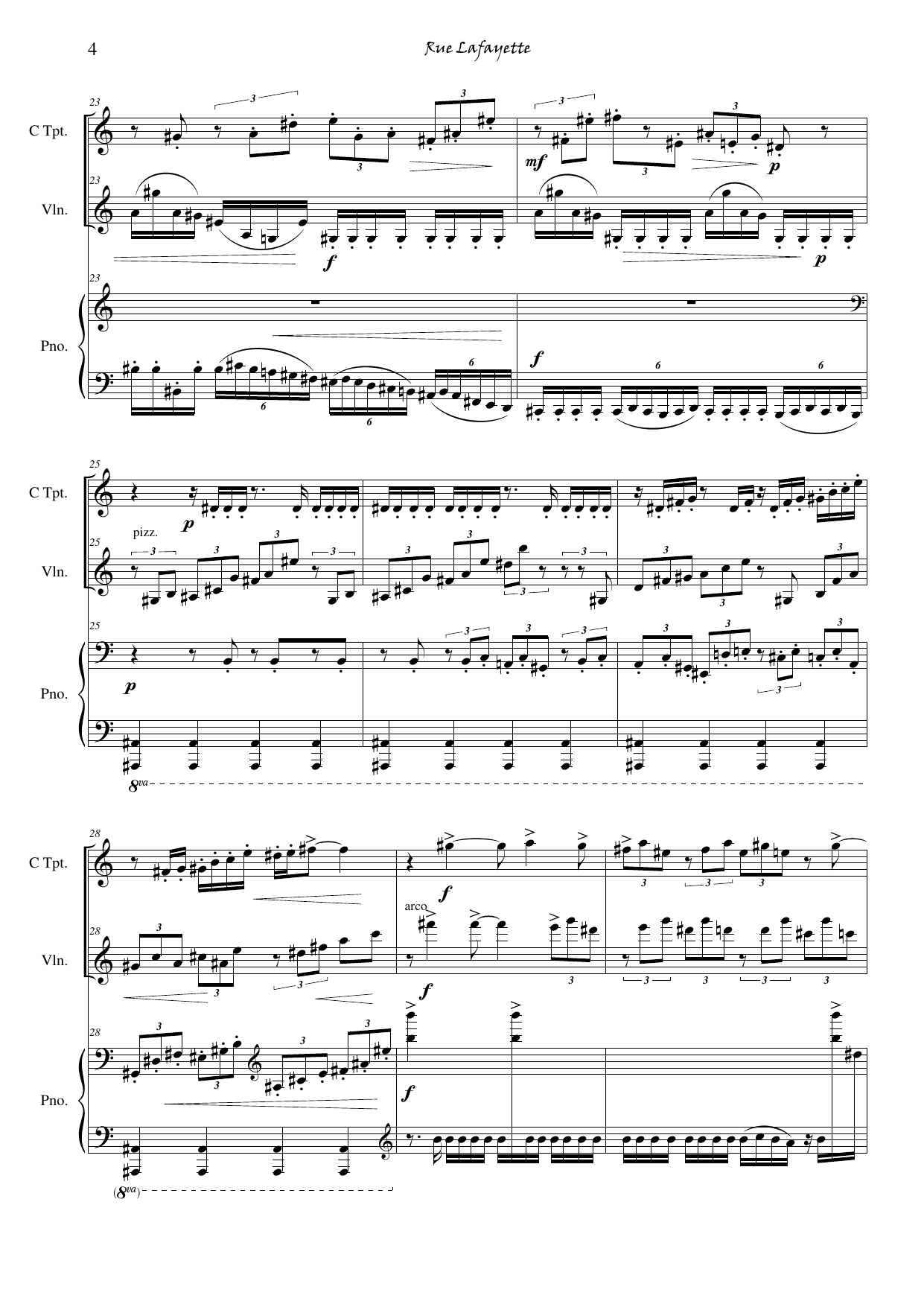 Three Pictures - Suite for trumpet, violin and piano - Image 6