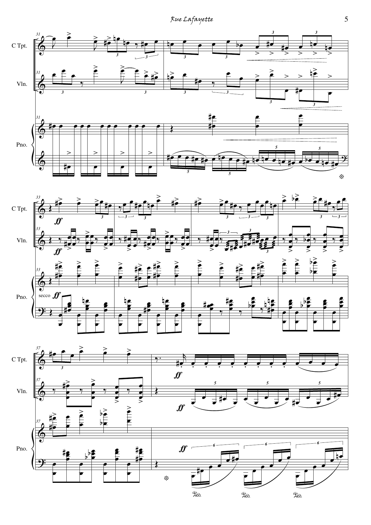 Three Pictures - Suite for trumpet, violin and piano - Image 7