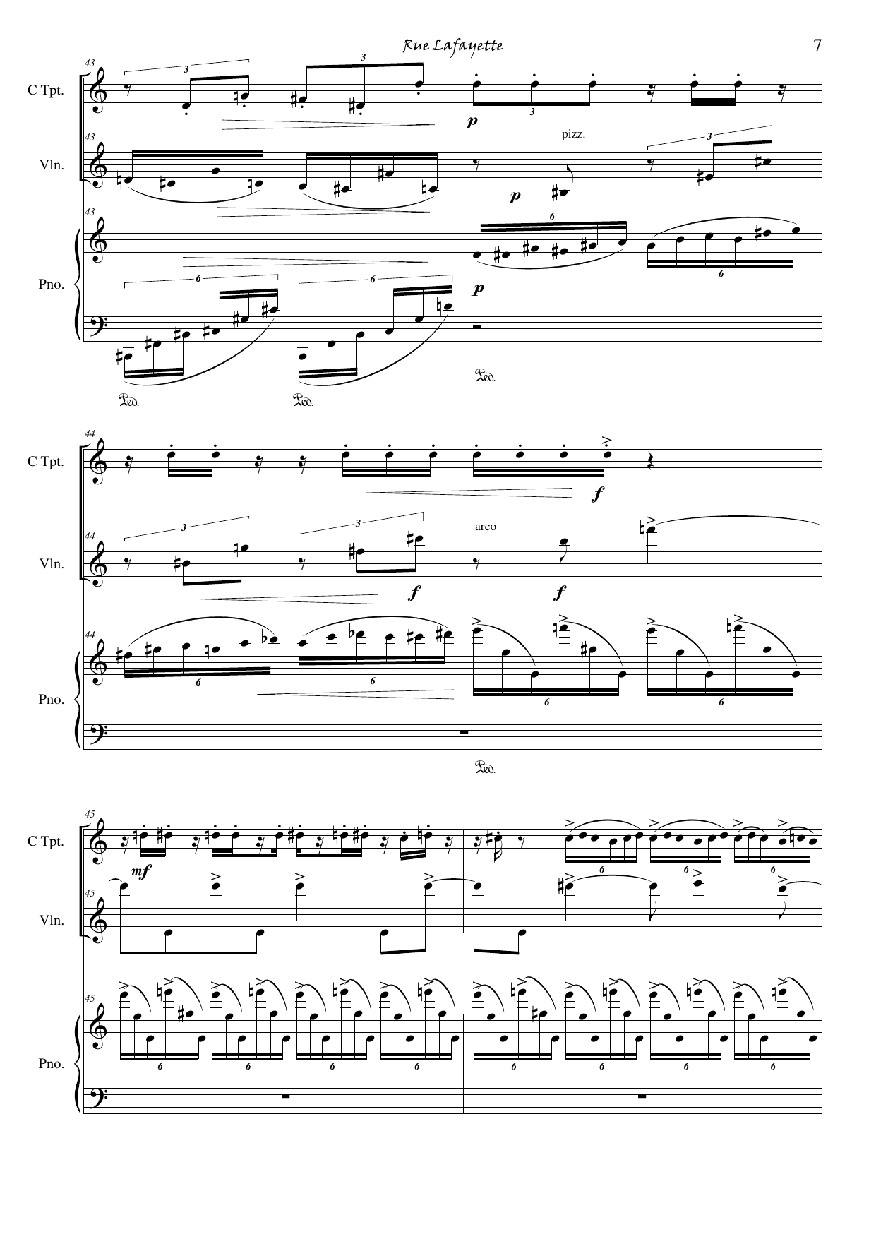 Three Pictures - Suite for trumpet, violin and piano - Image 9