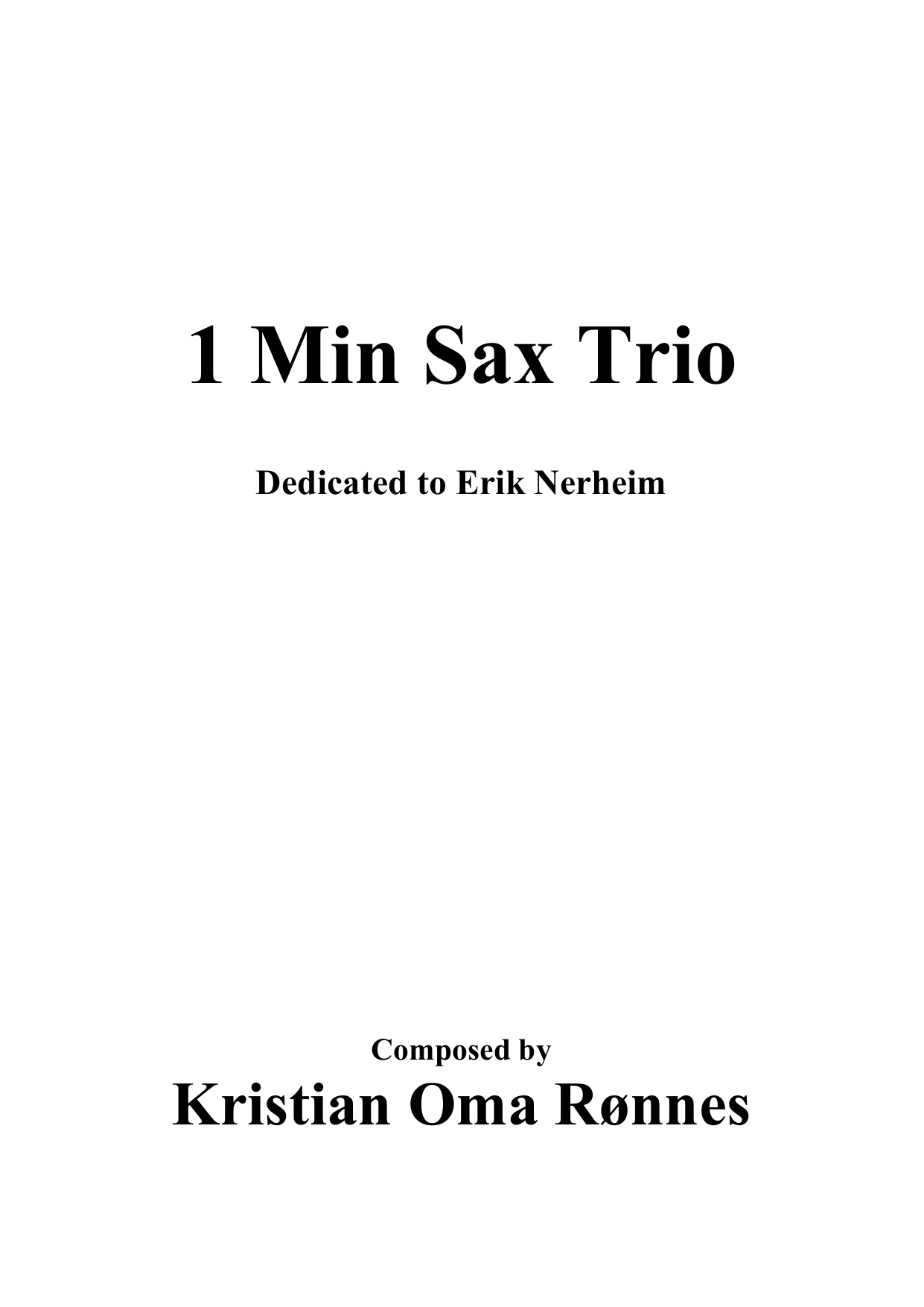 1 Min Sax Trio